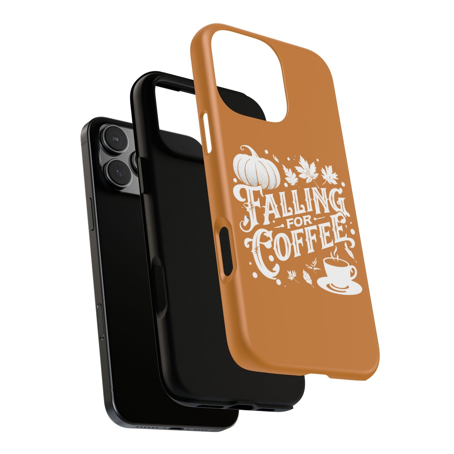 Falling for Coffee Phone Case, Fall Pumpkin Coffee Lover Gift, Autumn Phone Cover, Cozy Coffee Vibes Case, Pumpkin Spice Season Accessory