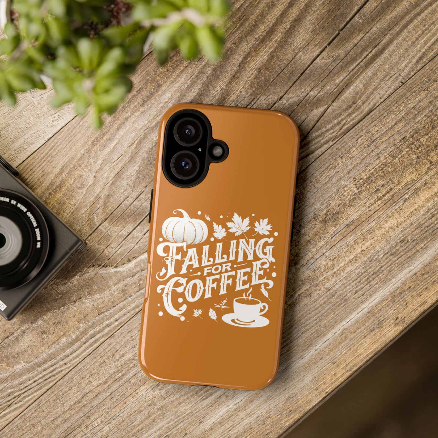 Falling for Coffee Phone Case, Fall Pumpkin Coffee Lover Gift, Autumn Phone Cover, Cozy Coffee Vibes Case, Pumpkin Spice Season Accessory