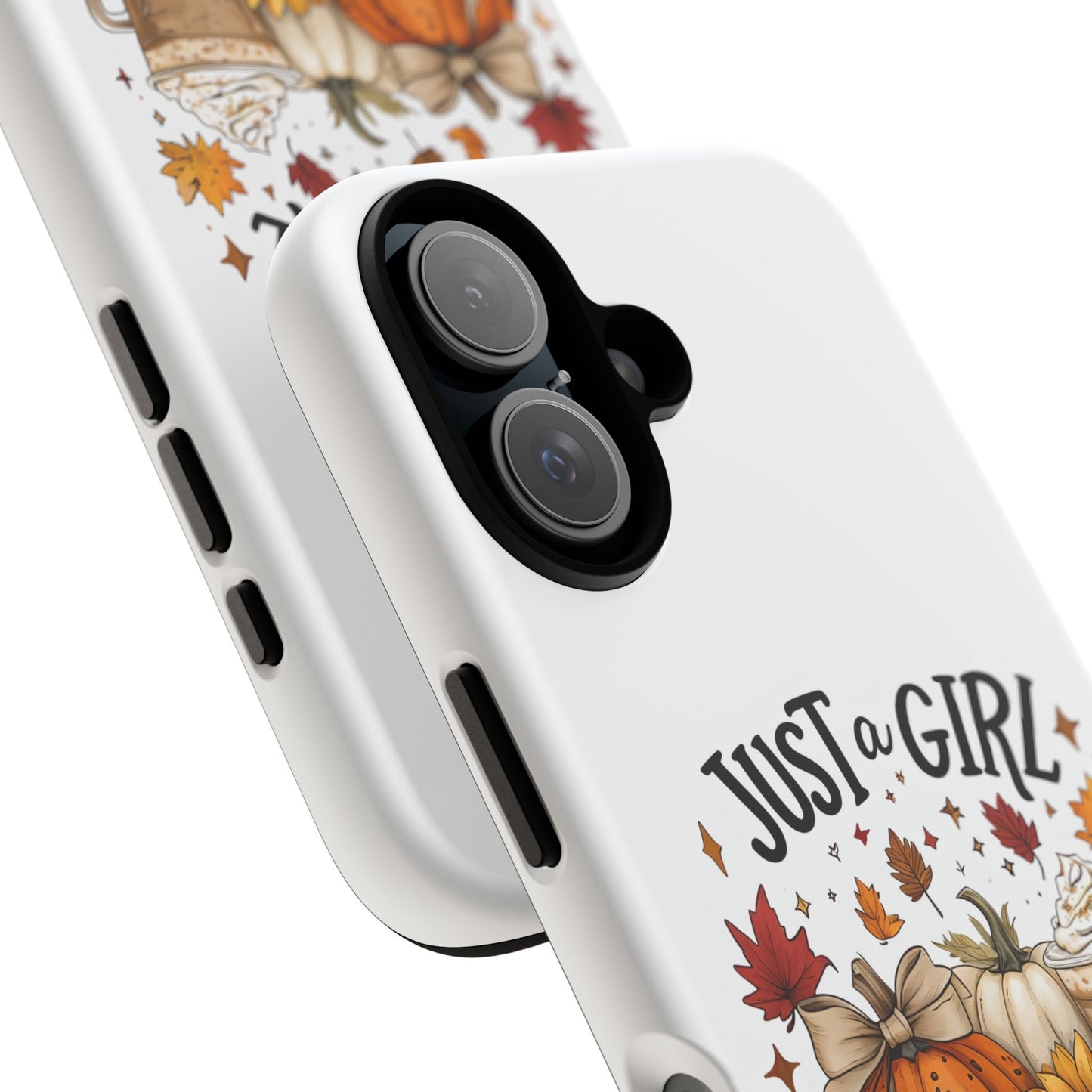 Just a Girl Who Loves Fall Phone Case, Autumn Aesthetic iPhone Cover, Pumpkin Spice Latte Case, Cute Fall Gift