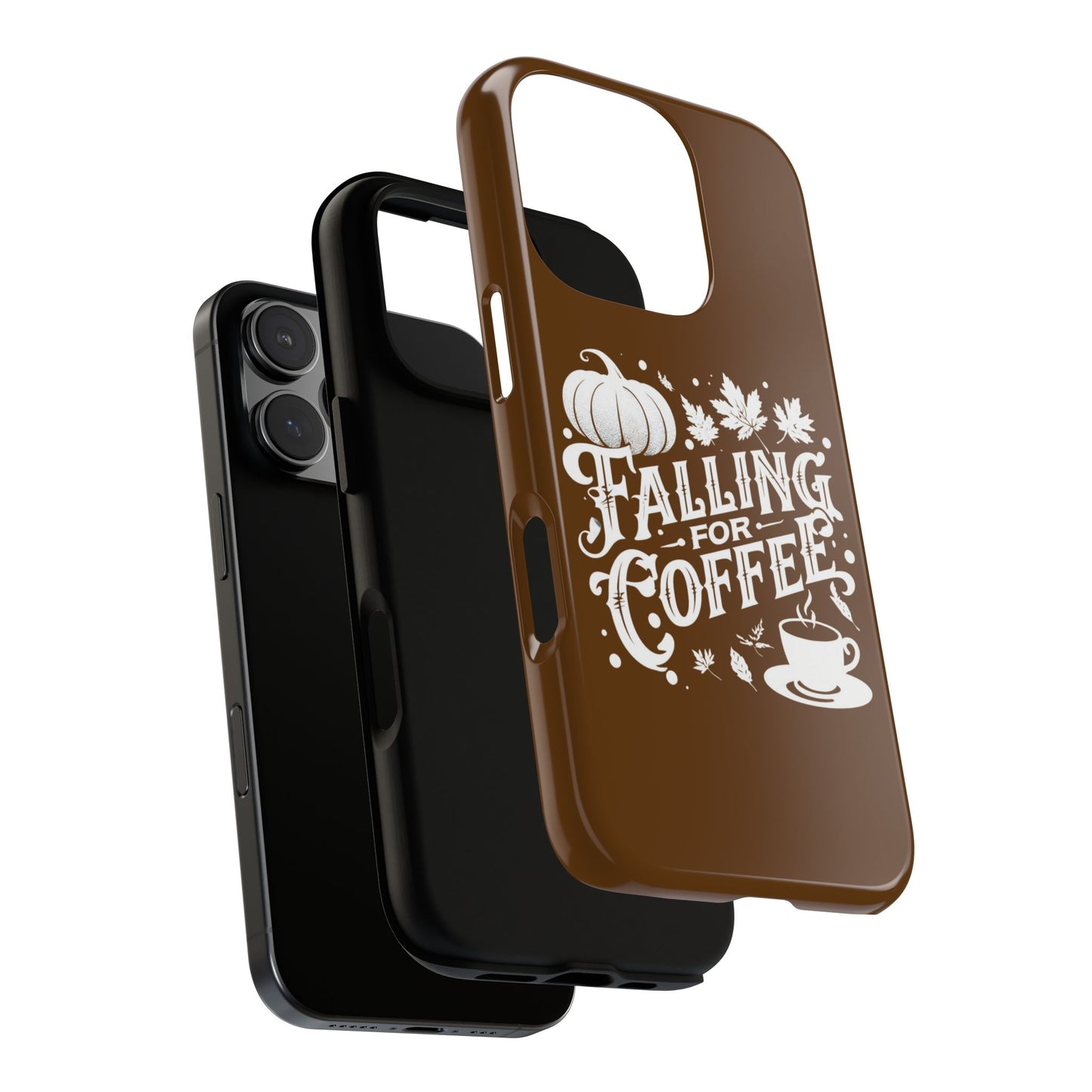 Falling for Coffee Phone Case, Fall Pumpkin Coffee Lover Gift, Autumn Phone Cover, Cozy Coffee Vibes Case, Pumpkin Spice Season Accessory