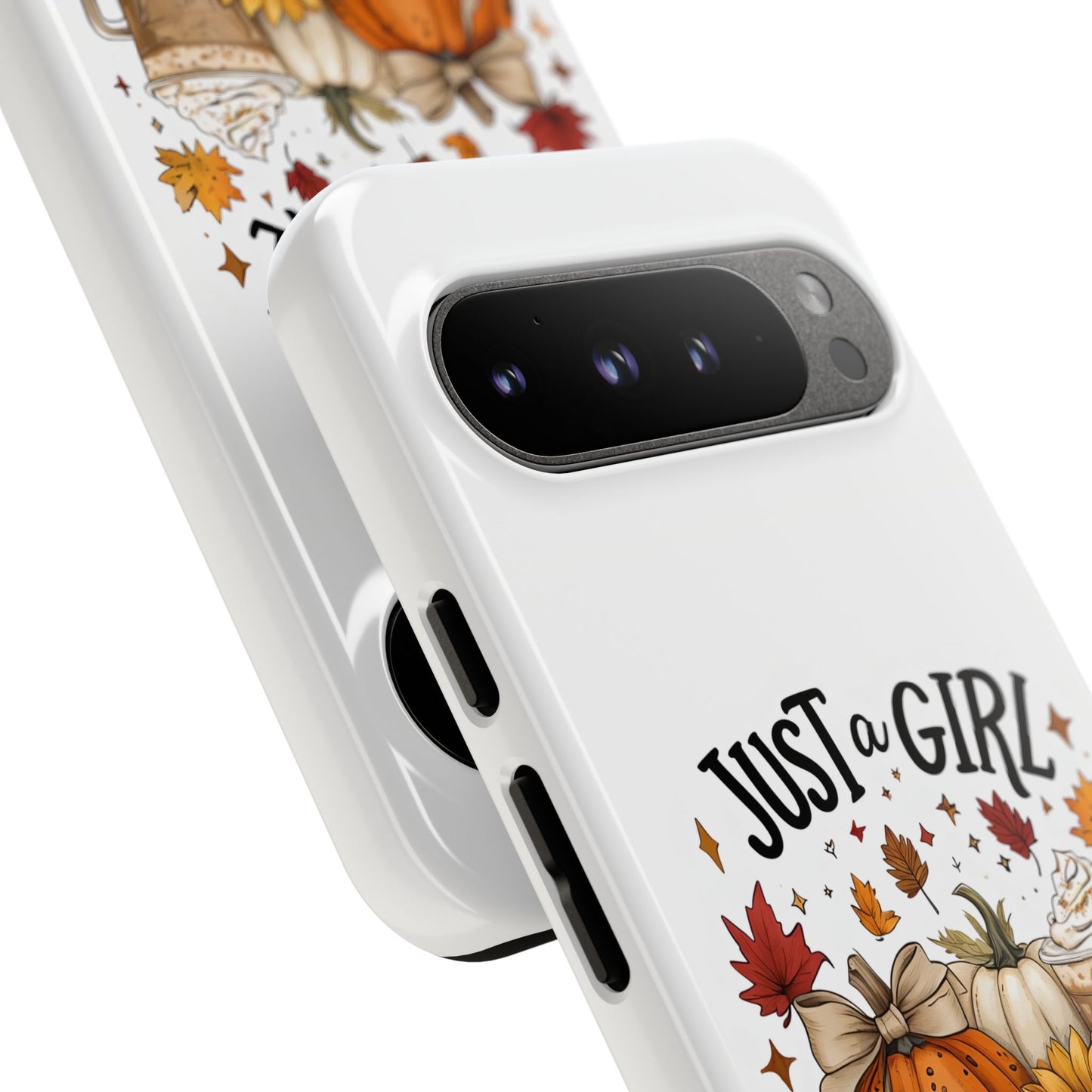 Just a Girl Who Loves Fall Phone Case, Autumn Aesthetic iPhone Cover, Pumpkin Spice Latte Case, Cute Fall Gift