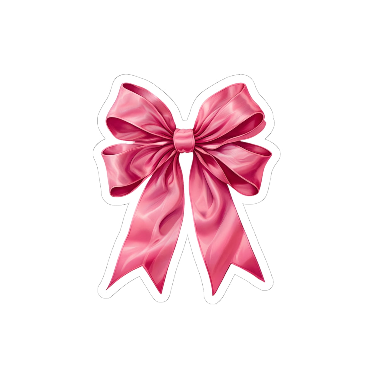 Elegant Pink Bow Kiss-Cut Stickers, Cute Decorative Stickers, Gift Wrapping Accessories, Planner Stickers, Pink Ribbon Decor