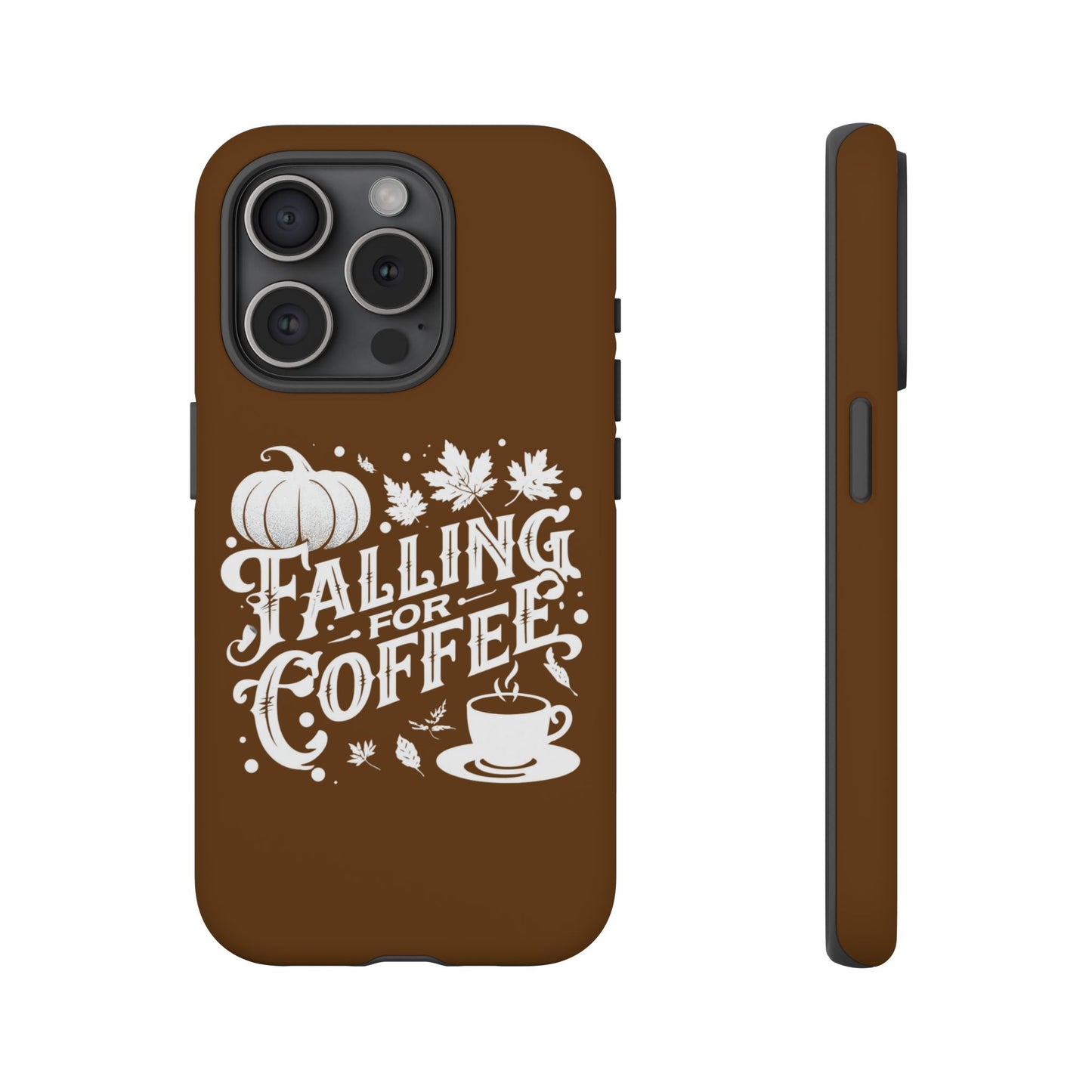 Falling for Coffee Phone Case, Fall Pumpkin Coffee Lover Gift, Autumn Phone Cover, Cozy Coffee Vibes Case, Pumpkin Spice Season Accessory
