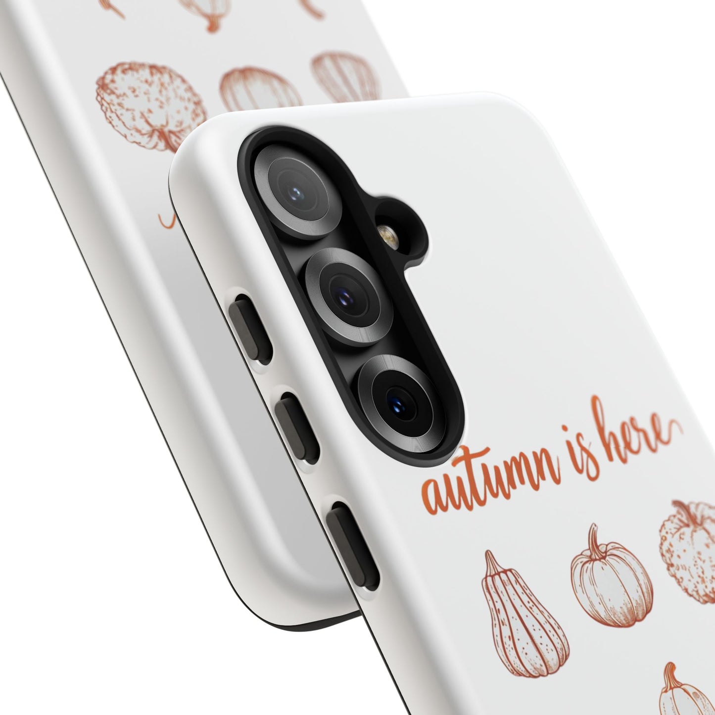 Autumn is Here Pumpkin Phone Case, Fall Pumpkin Illustration Phone Cover, Seasonal Autumn Phone Accessory