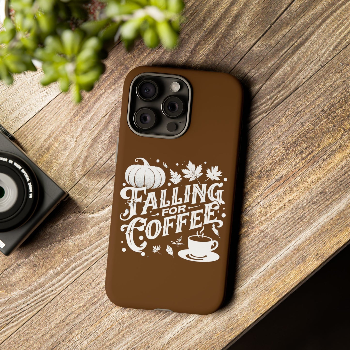 Falling for Coffee Phone Case, Fall Pumpkin Coffee Lover Gift, Autumn Phone Cover, Cozy Coffee Vibes Case, Pumpkin Spice Season Accessory