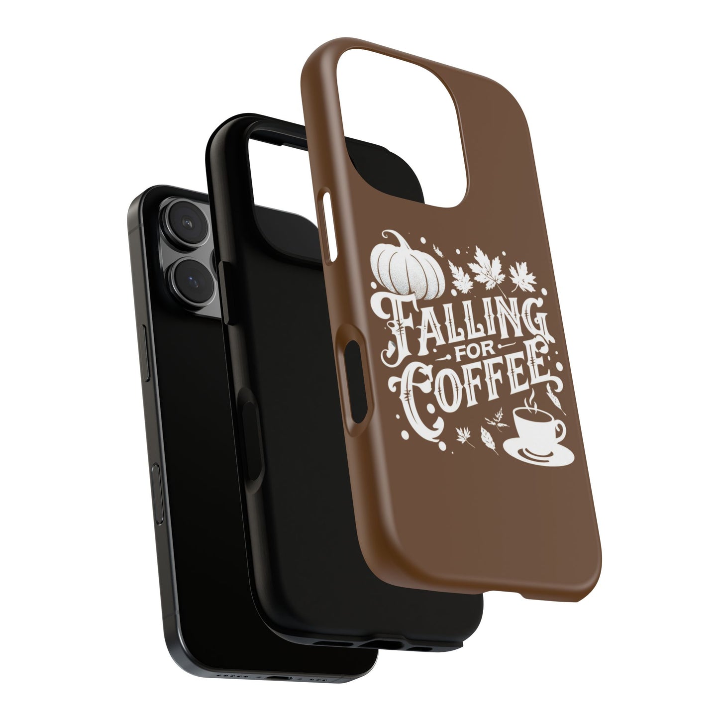 Falling for Coffee Phone Case, Fall Pumpkin Coffee Lover Gift, Autumn Phone Cover, Cozy Coffee Vibes Case, Pumpkin Spice Season Accessory