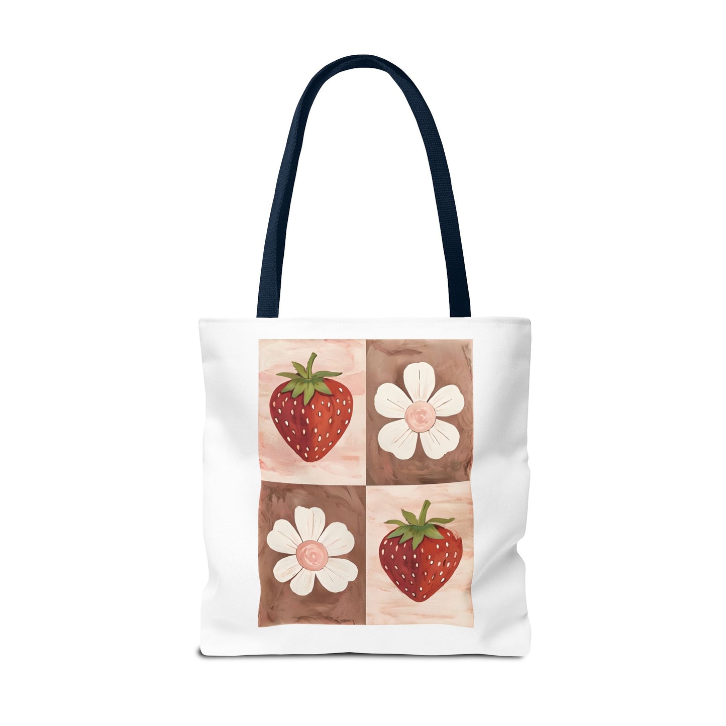 Strawberry Floral Tote Bag, Perfect for Spring, Eco-Friendly Shopping, Farmers Market, Gifts for Her, Cute Weekend Bag