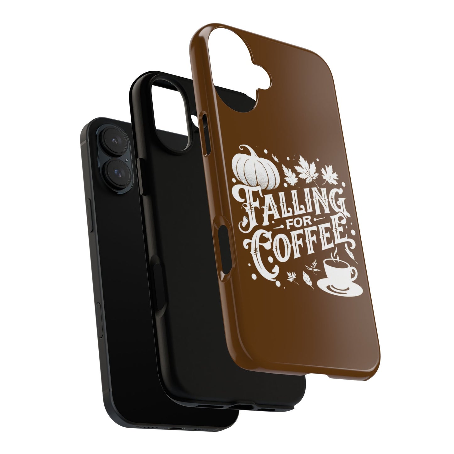Falling for Coffee Phone Case, Fall Pumpkin Coffee Lover Gift, Autumn Phone Cover, Cozy Coffee Vibes Case, Pumpkin Spice Season Accessory