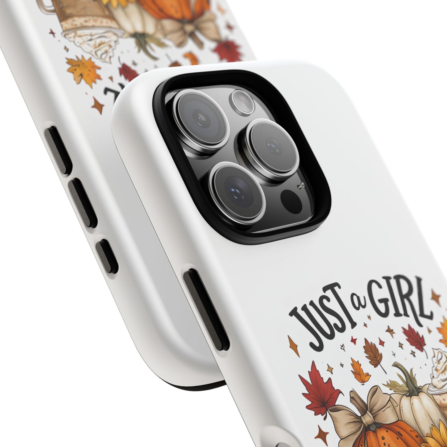 Just a Girl Who Loves Fall Phone Case, Autumn Aesthetic iPhone Cover, Pumpkin Spice Latte Case, Cute Fall Gift