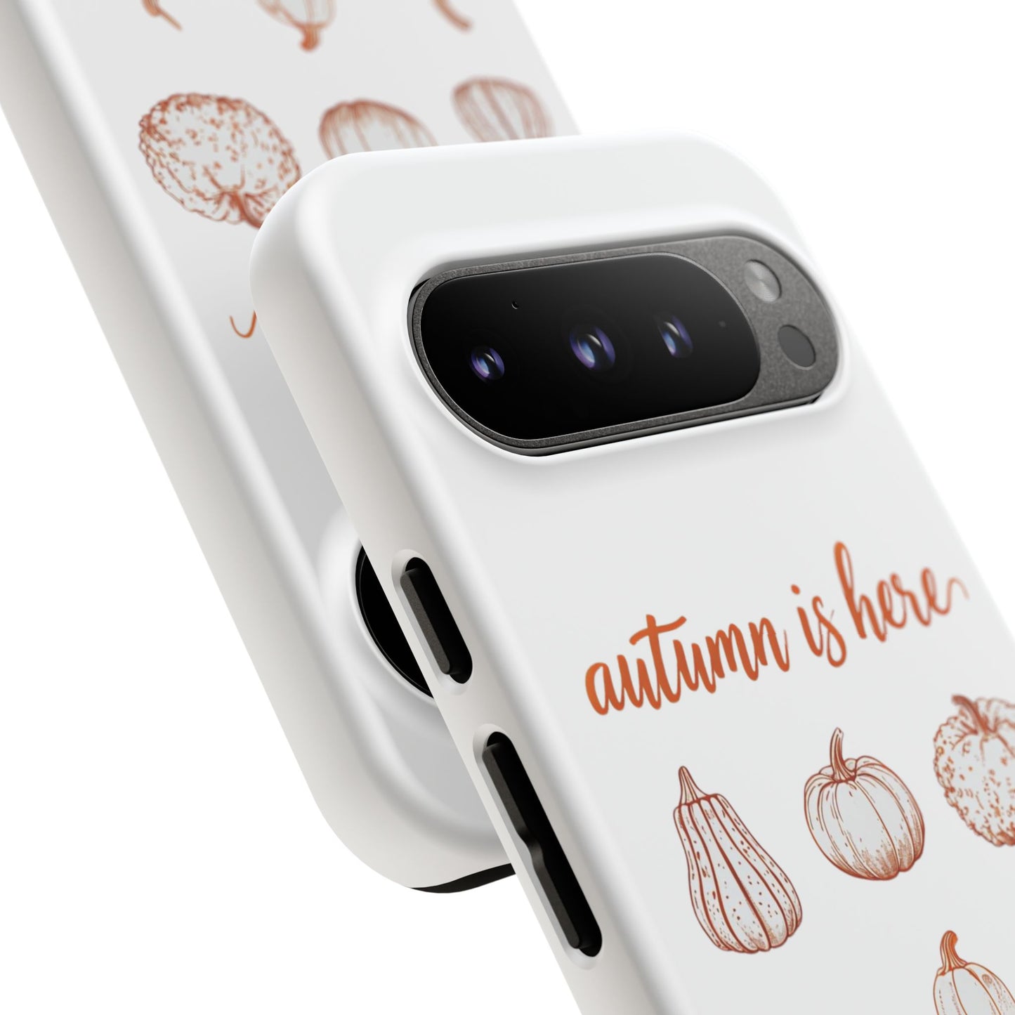 Autumn is Here Pumpkin Phone Case, Fall Pumpkin Illustration Phone Cover, Seasonal Autumn Phone Accessory