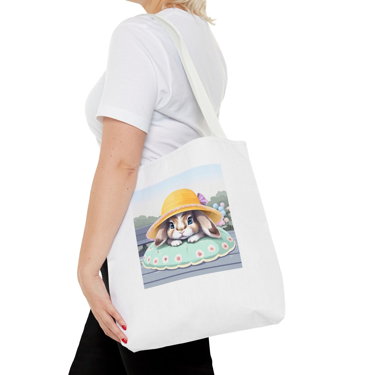 Charming Bunny Tote Bag, Cute Rabbit Lover Gift, Spring Accessory, Easter Tote, Eco-Friendly Shopping Bag
