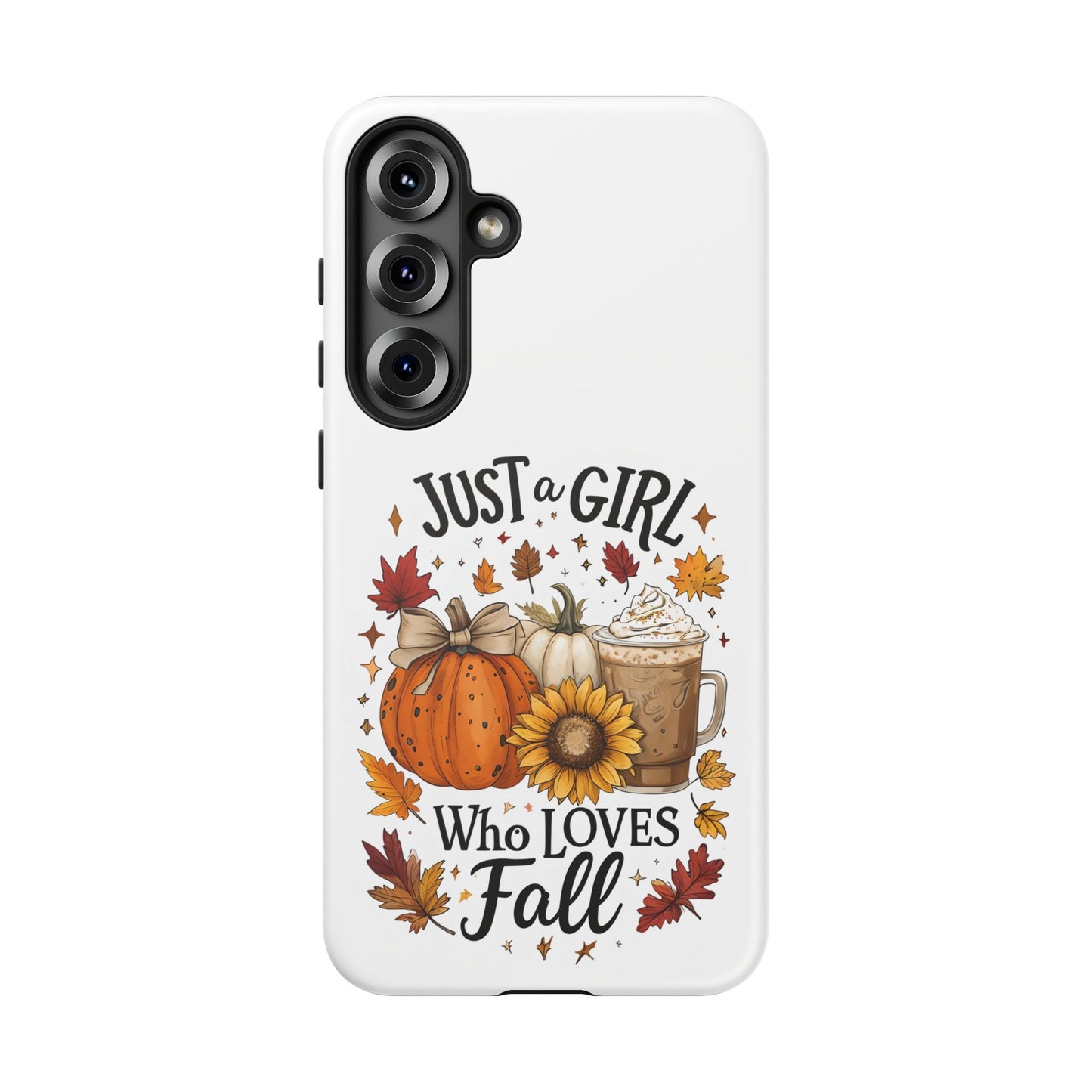 Just a Girl Who Loves Fall Phone Case, Autumn Aesthetic iPhone Cover, Pumpkin Spice Latte Case, Cute Fall Gift