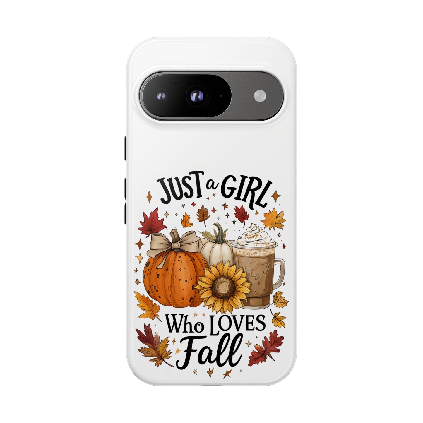 Just a Girl Who Loves Fall Phone Case, Autumn Aesthetic iPhone Cover, Pumpkin Spice Latte Case, Cute Fall Gift