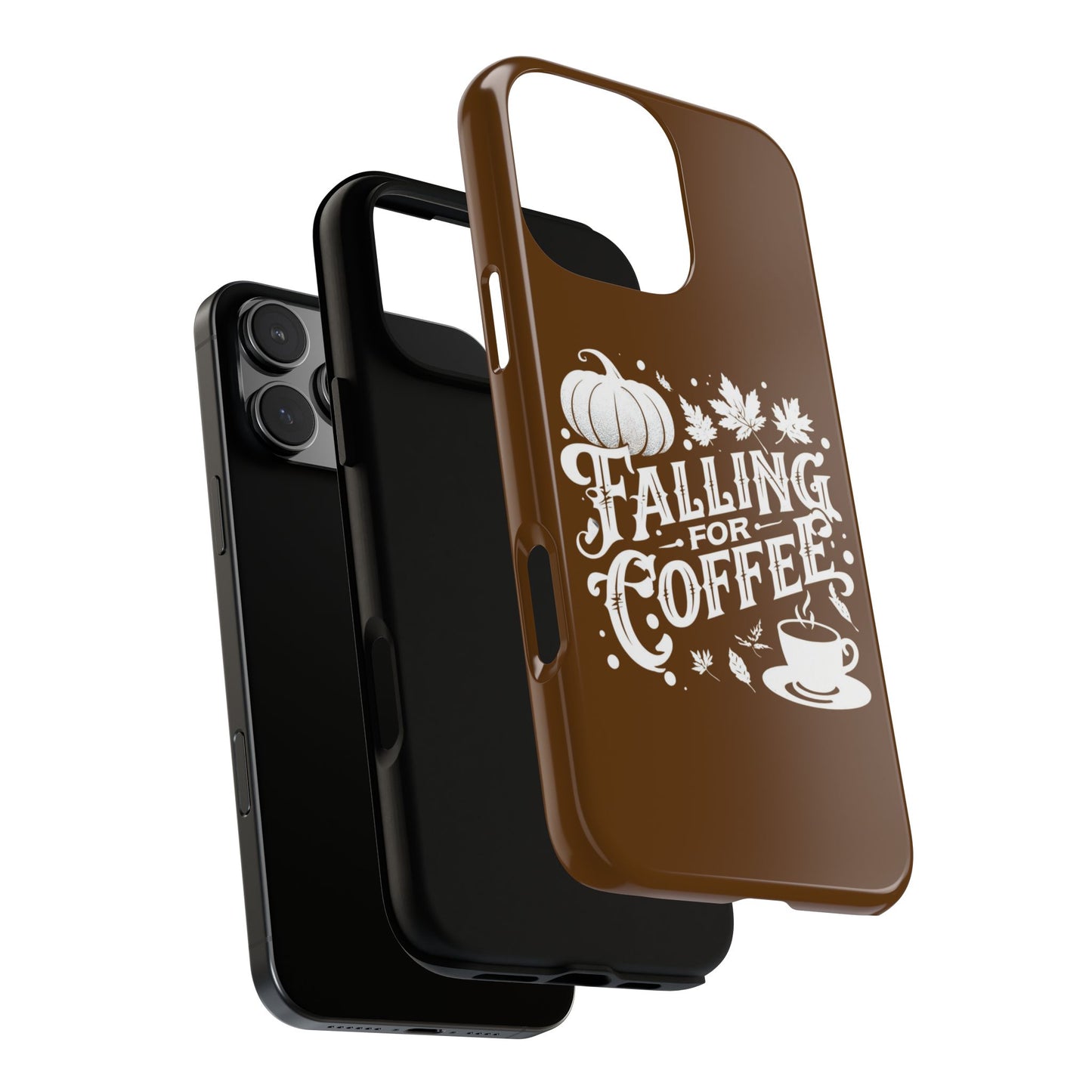 Falling for Coffee Phone Case, Fall Pumpkin Coffee Lover Gift, Autumn Phone Cover, Cozy Coffee Vibes Case, Pumpkin Spice Season Accessory