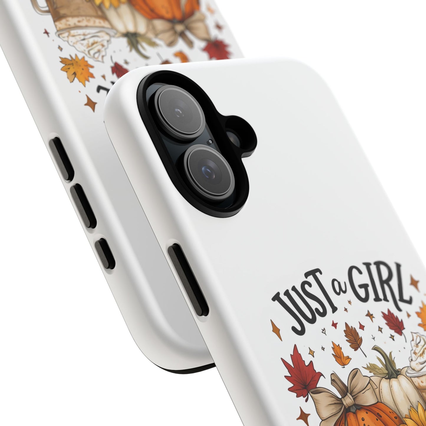 Just a Girl Who Loves Fall Phone Case, Autumn Aesthetic iPhone Cover, Pumpkin Spice Latte Case, Cute Fall Gift
