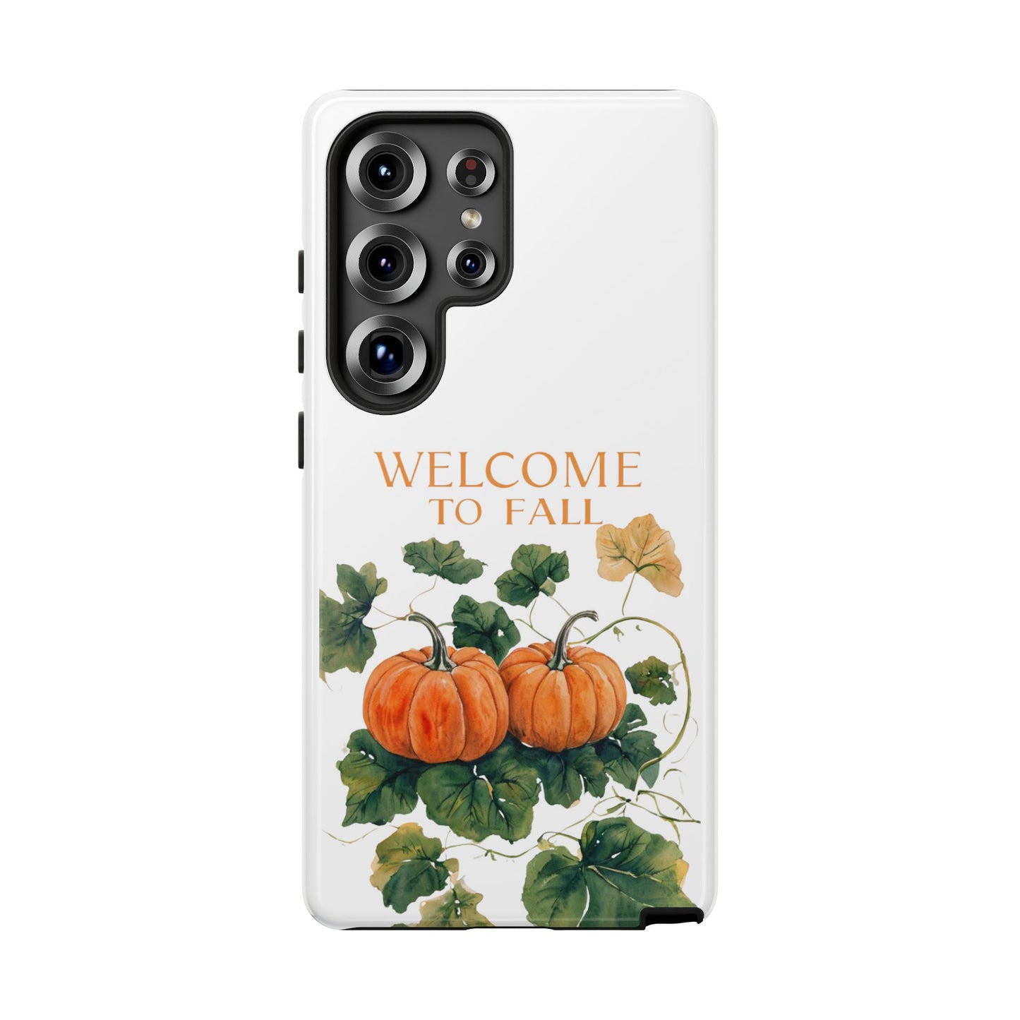 Welcome to Fall Phone Case, Pumpkin Autumn Leaves Design, Fall Aesthetic iPhone Cover, Seasonal Harvest Gift for Her