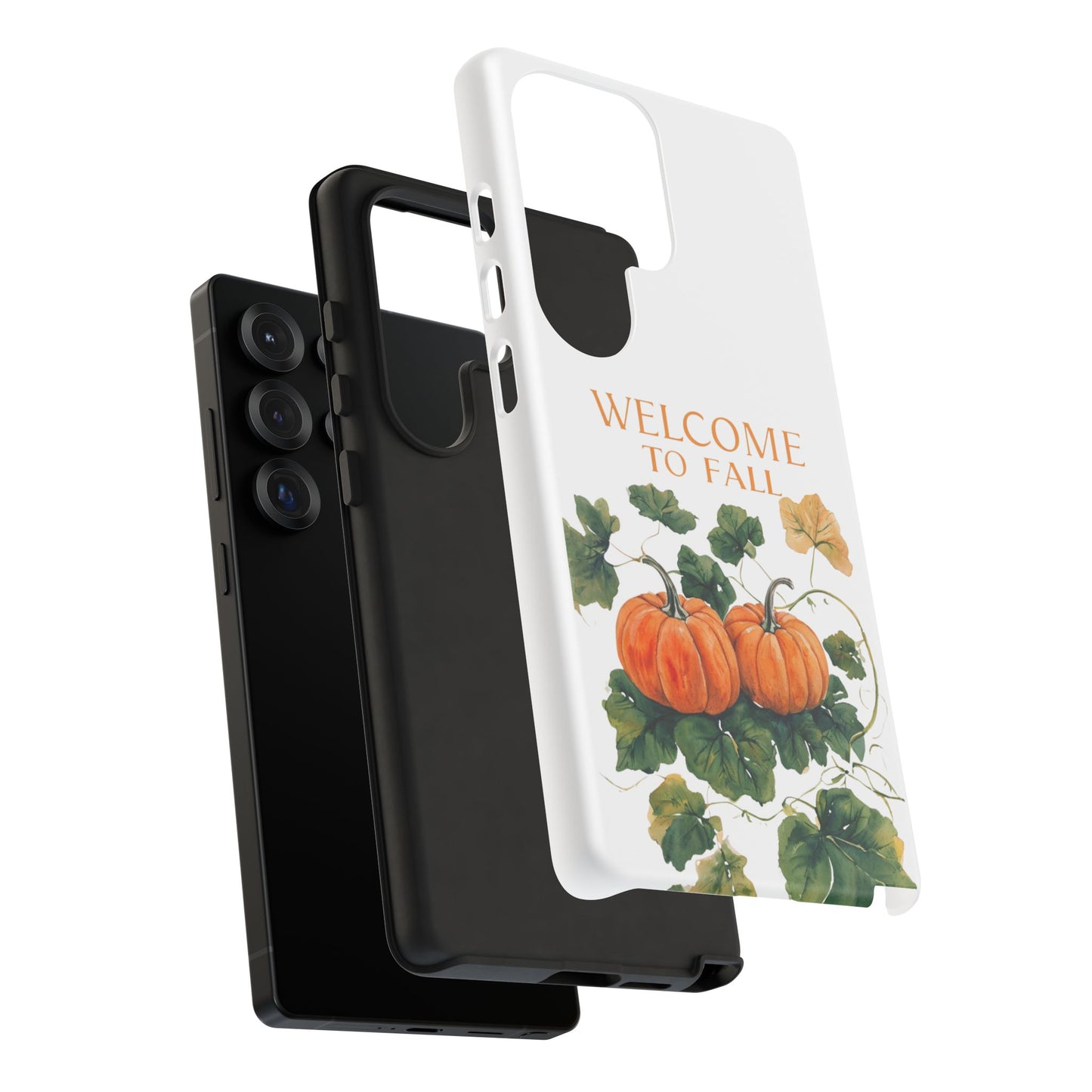 Welcome to Fall Phone Case, Pumpkin Autumn Leaves Design, Fall Aesthetic iPhone Cover, Seasonal Harvest Gift for Her