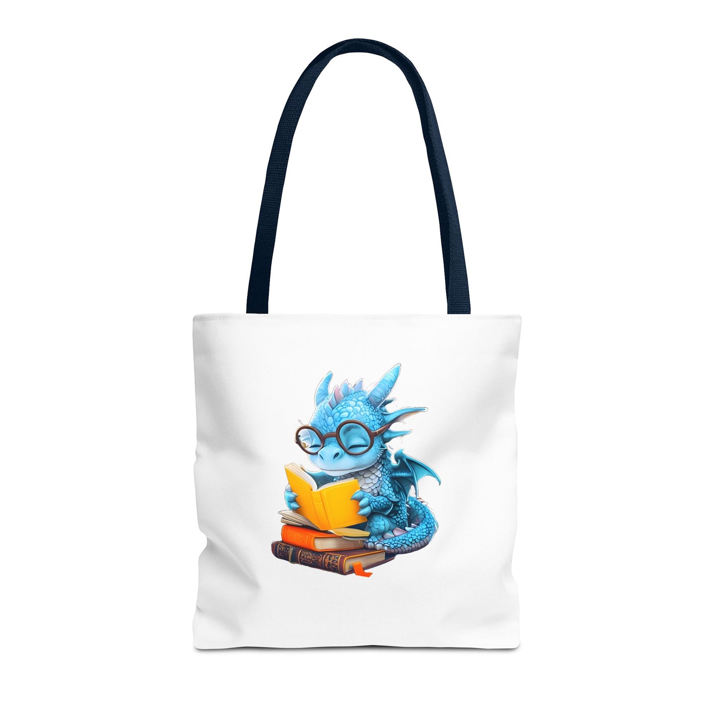 Cute Dragon Reading Tote Bag, Book Lover Gift, Fantasy Art Tote, Dragon Enthusiast, Whimsical Bag for Everyday Use