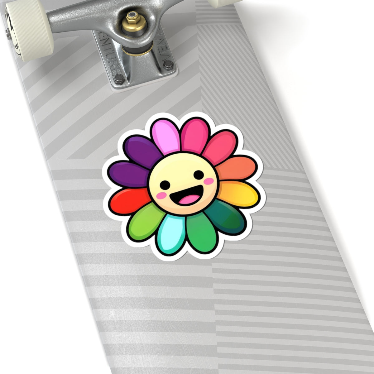 Happy Flower Kiss-Cut Stickers | Cheerful Floral Decals for Laptops, Water Bottles, Kids, Gift Ideas, Happiness Decoration
