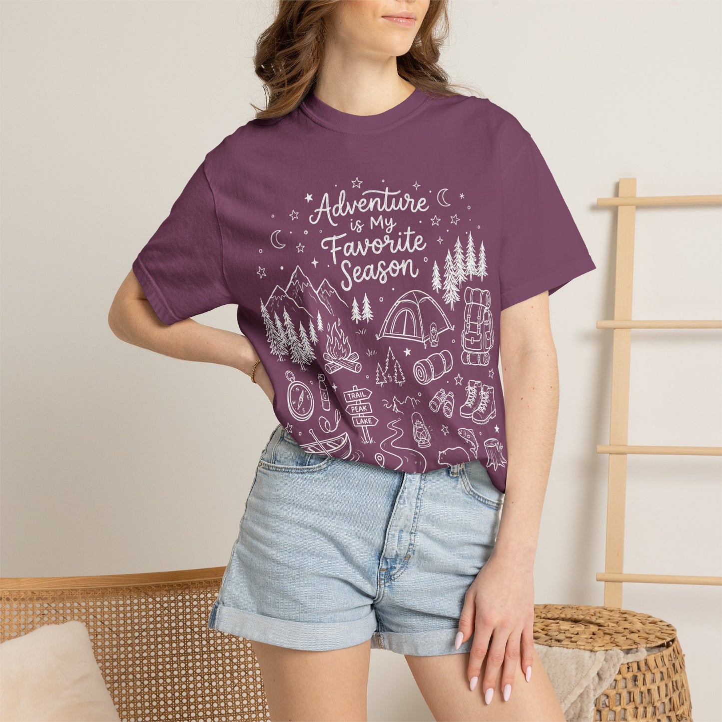 Adventure Shirt, Outdoorsy Graphic Tee, Camping Hiking Shirt, Blue Jean Comfort Colors Tee, Nature Lover Gift