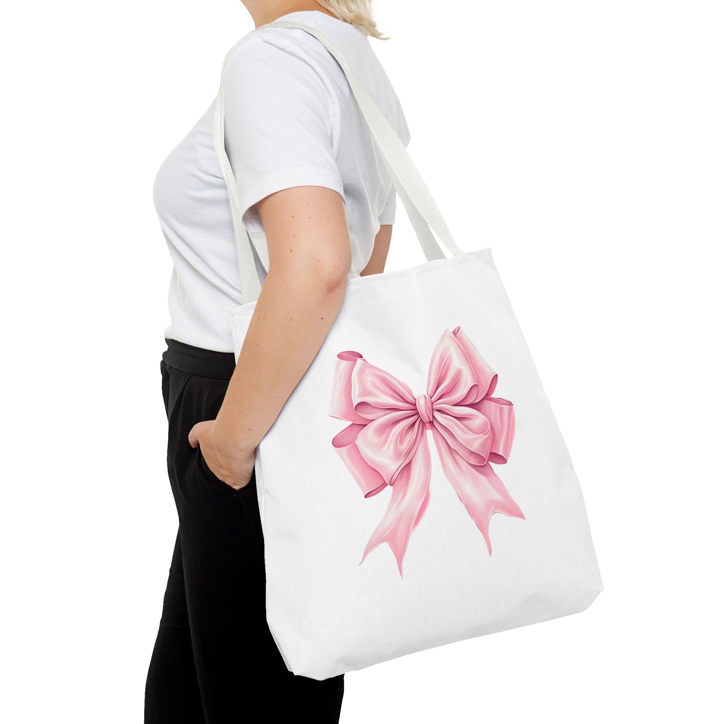 Chic Pink Bow Tote Bag, Stylish Carry-All for Gifts, Shopping, & Everyday Use, Perfect for Birthdays, Holidays, and Celebrations