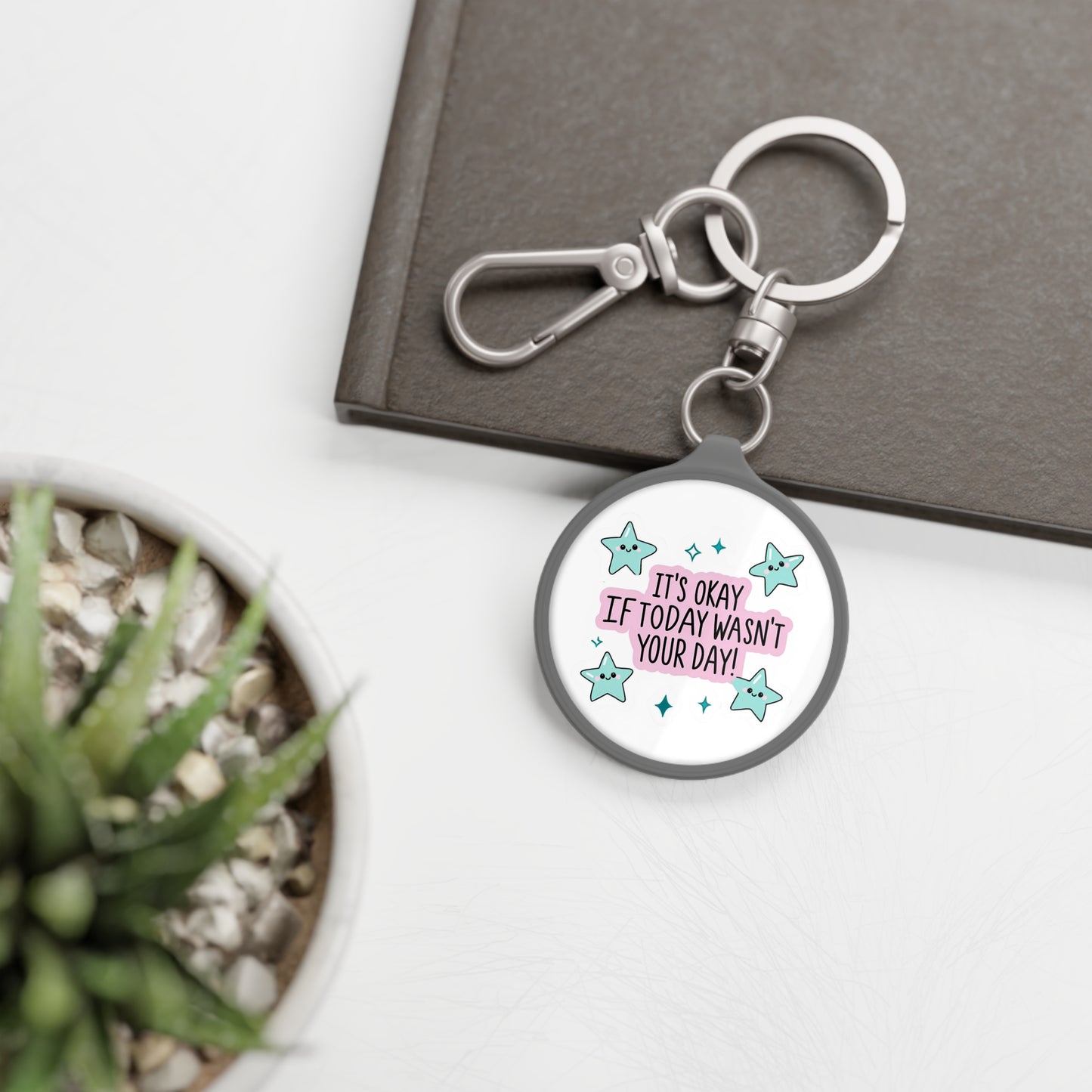 Cute keychain gift, pastel star keychain, kawaii star charm, motivational gift, mental health keychain, uplifting star keychain