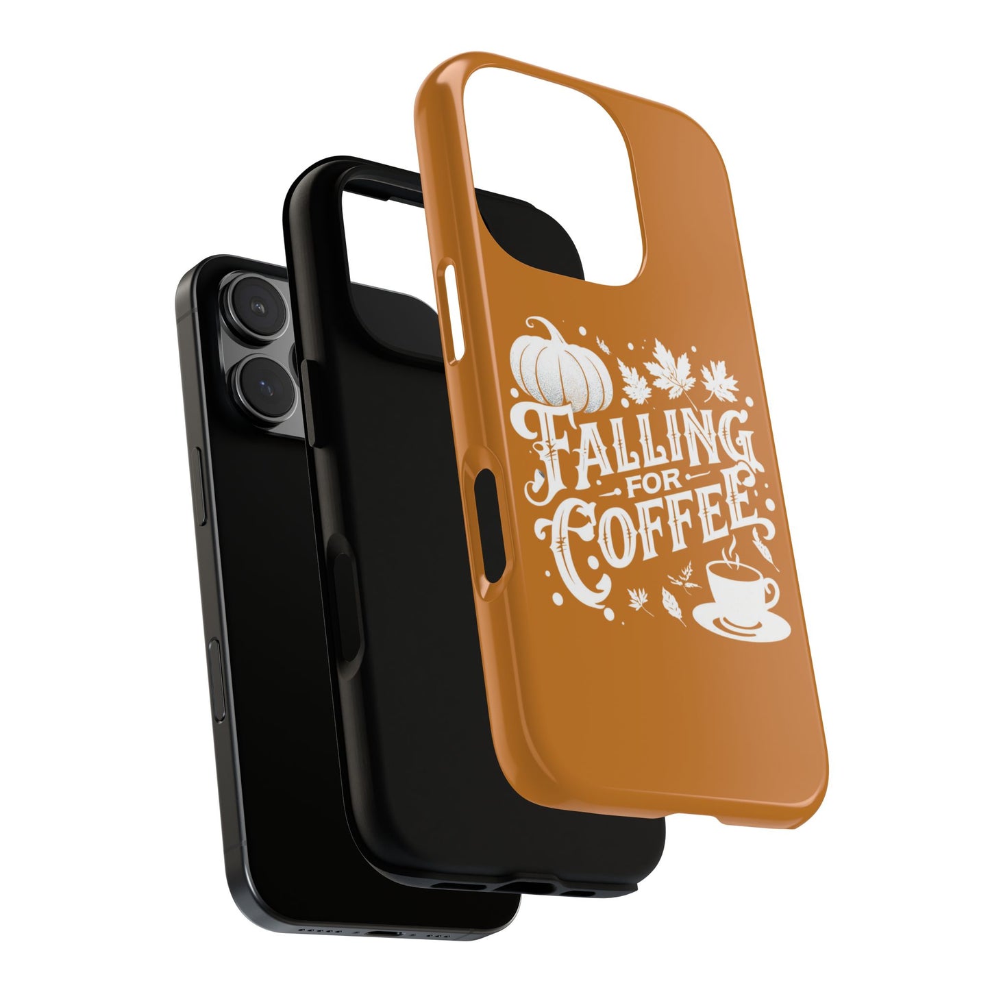 Falling for Coffee Phone Case, Fall Pumpkin Coffee Lover Gift, Autumn Phone Cover, Cozy Coffee Vibes Case, Pumpkin Spice Season Accessory
