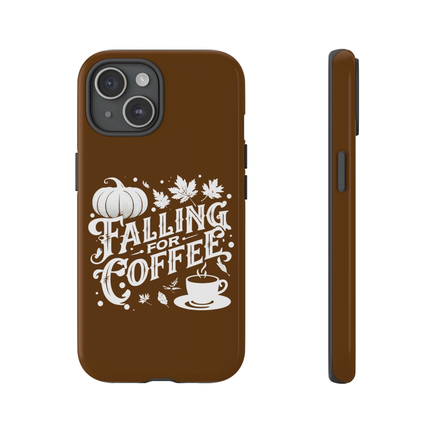 Falling for Coffee Phone Case, Fall Pumpkin Coffee Lover Gift, Autumn Phone Cover, Cozy Coffee Vibes Case, Pumpkin Spice Season Accessory