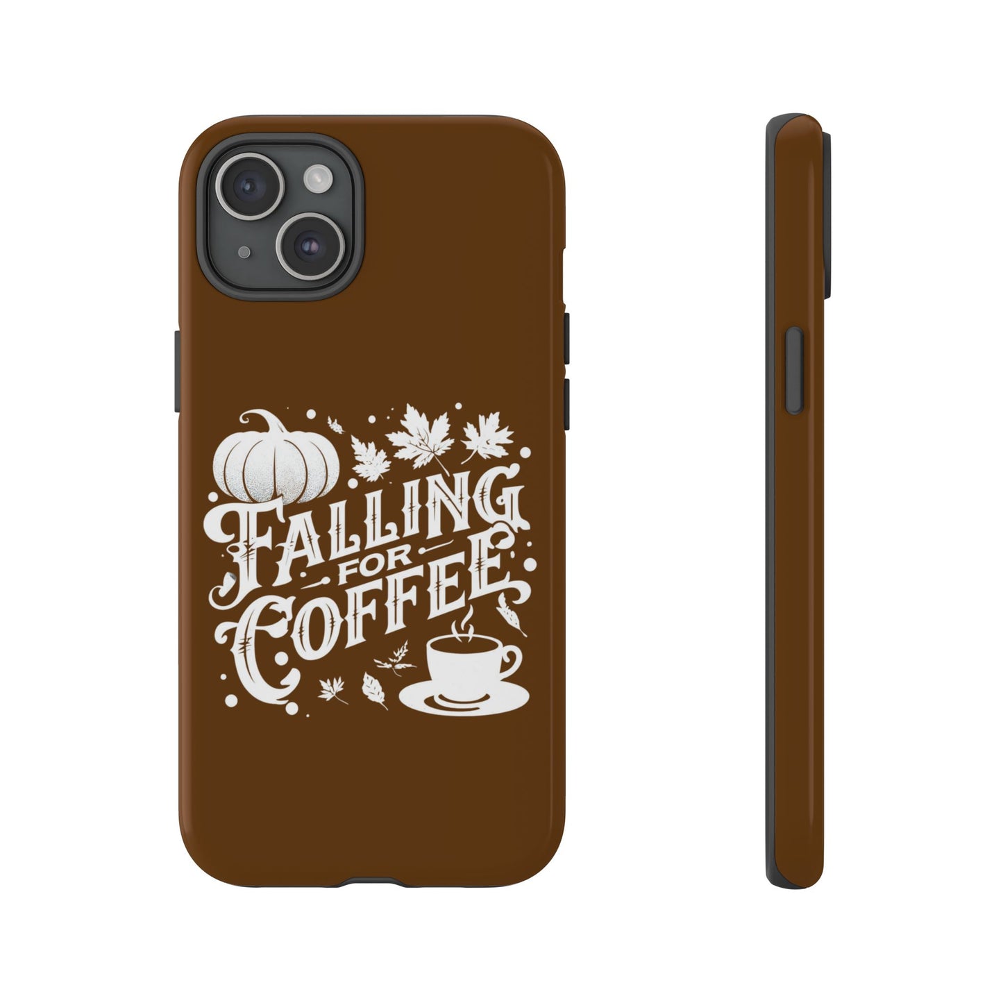 Falling for Coffee Phone Case, Fall Pumpkin Coffee Lover Gift, Autumn Phone Cover, Cozy Coffee Vibes Case, Pumpkin Spice Season Accessory