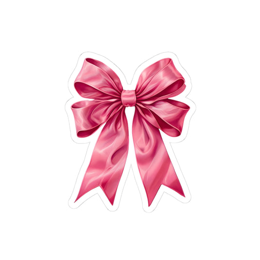 Elegant Pink Bow Kiss-Cut Stickers, Cute Decorative Stickers, Gift Wrapping Accessories, Planner Stickers, Pink Ribbon Decor