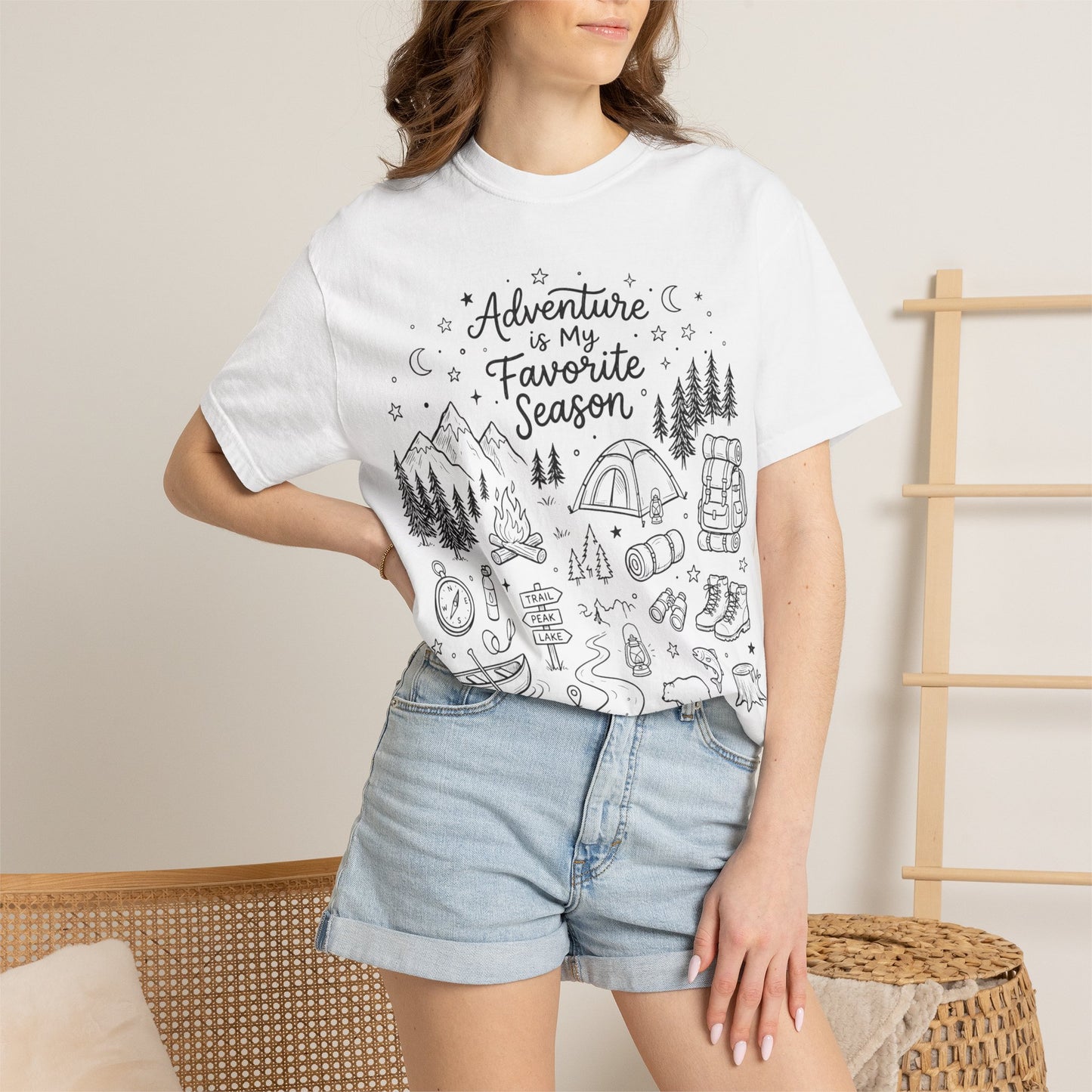 Adventure Shirt, Outdoorsy Graphic Tee, Camping Hiking Shirt, Blue Jean Comfort Colors Tee, Nature Lover Gift