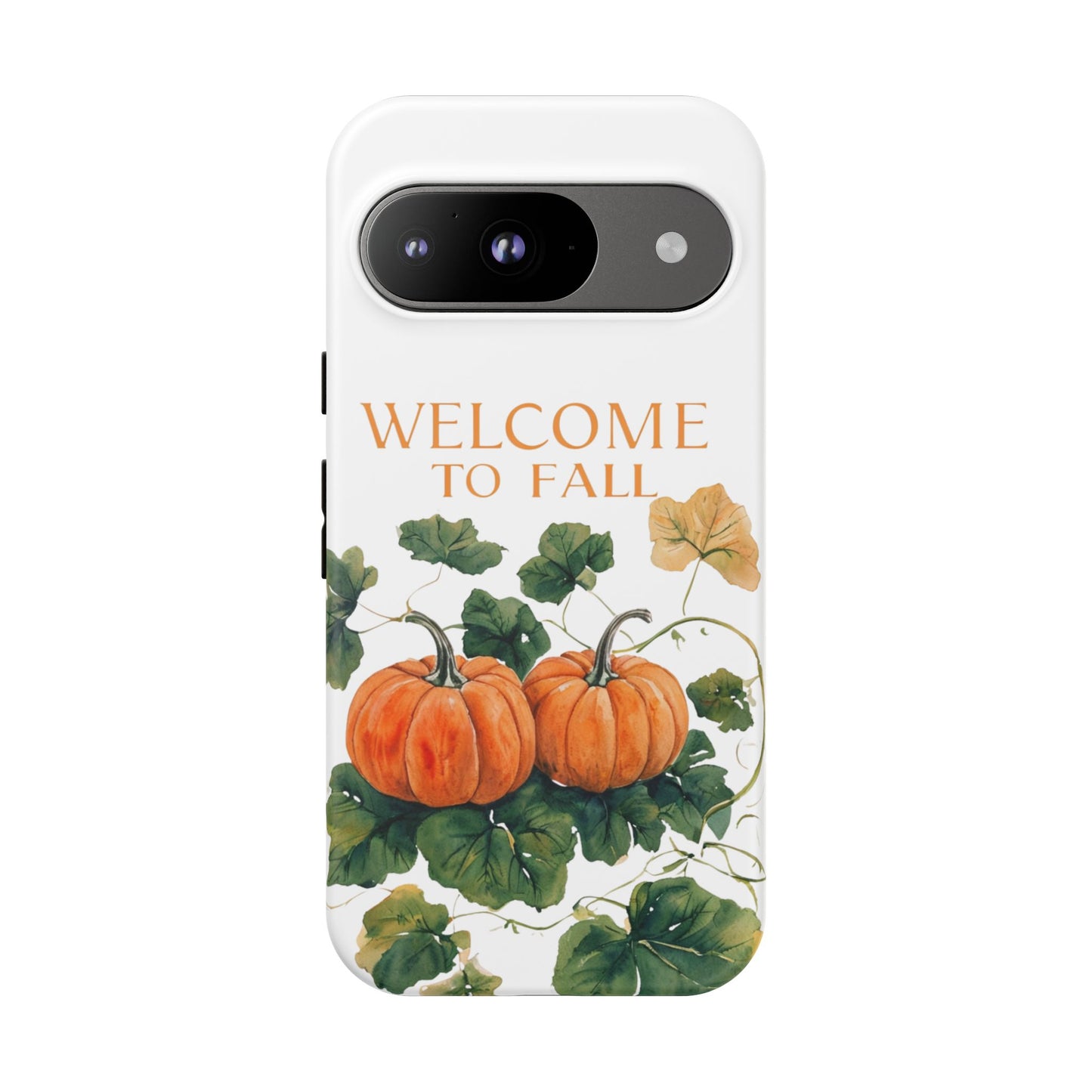 Welcome to Fall Phone Case, Pumpkin Autumn Leaves Design, Fall Aesthetic iPhone Cover, Seasonal Harvest Gift for Her