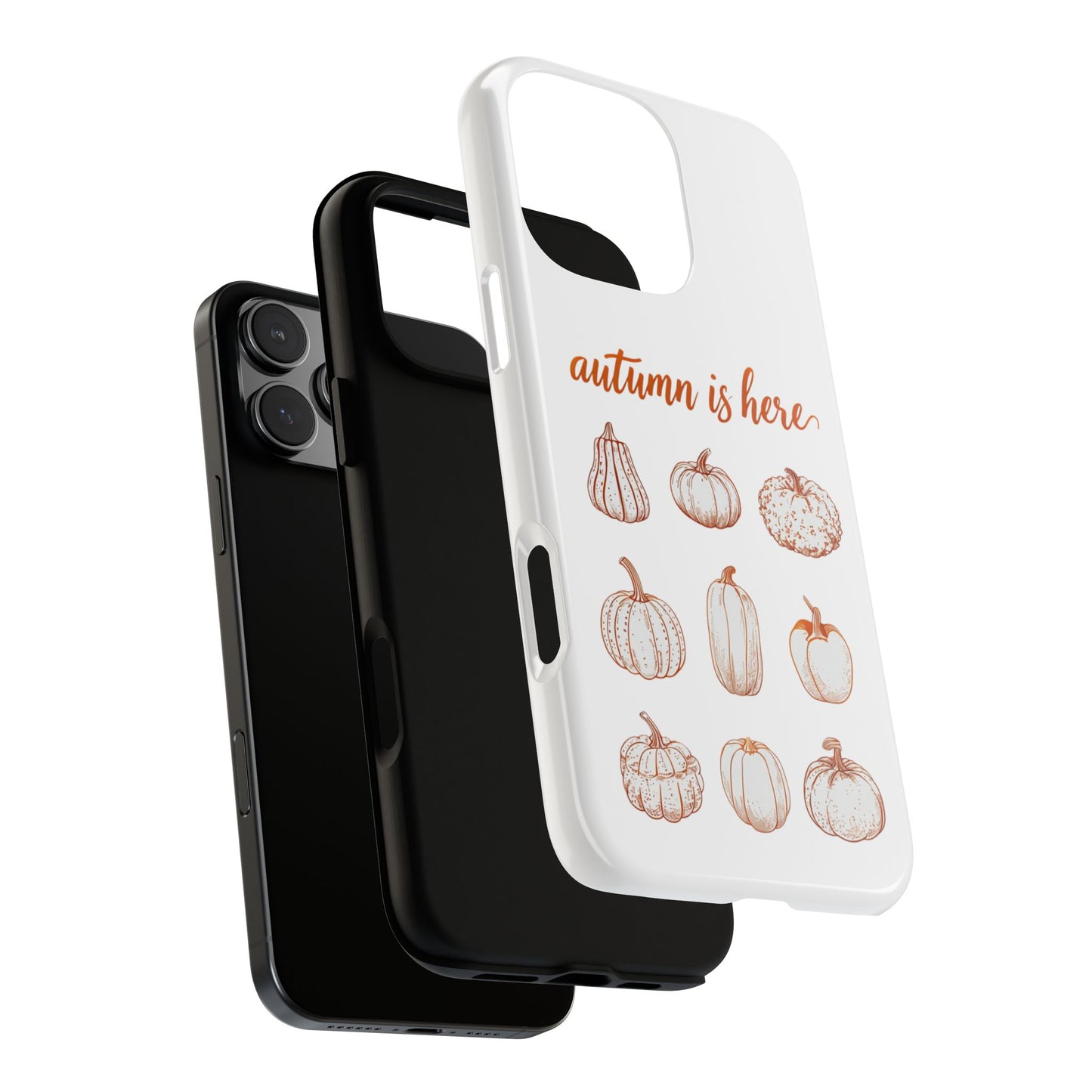 Autumn is Here Pumpkin Phone Case, Fall Pumpkin Illustration Phone Cover, Seasonal Autumn Phone Accessory