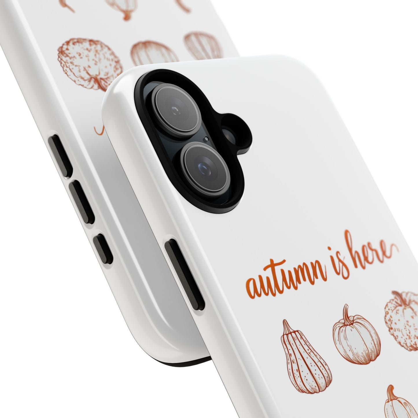 Autumn is Here Pumpkin Phone Case, Fall Pumpkin Illustration Phone Cover, Seasonal Autumn Phone Accessory