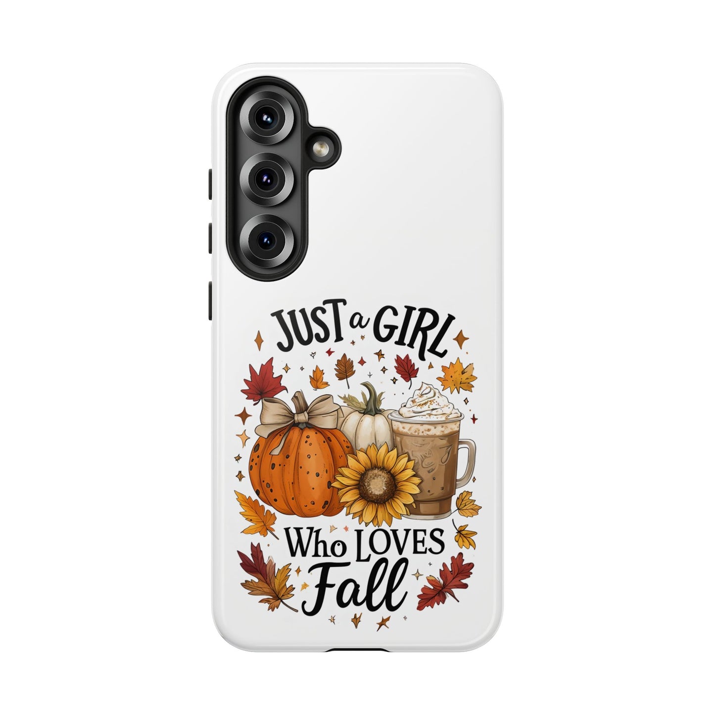 Just a Girl Who Loves Fall Phone Case, Autumn Aesthetic iPhone Cover, Pumpkin Spice Latte Case, Cute Fall Gift
