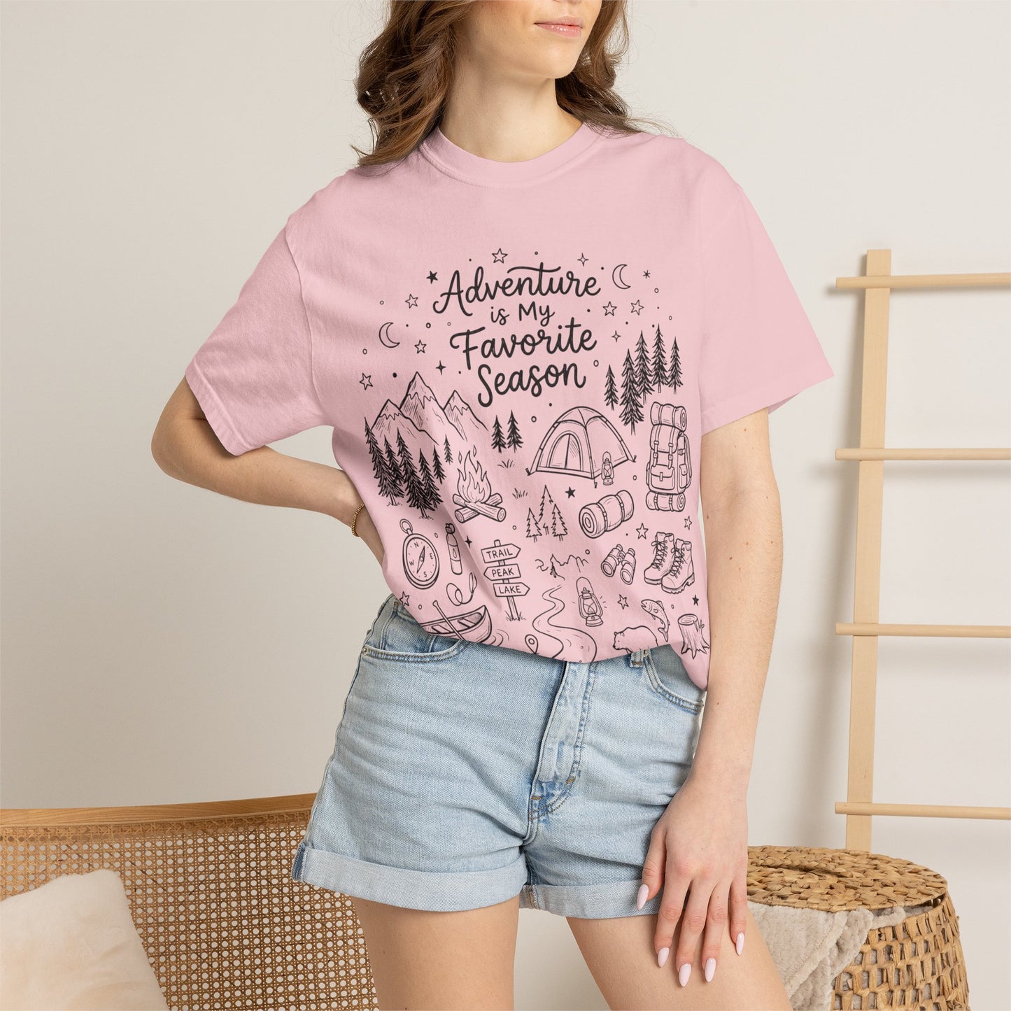 Adventure Shirt, Outdoorsy Graphic Tee, Camping Hiking Shirt, Blue Jean Comfort Colors Tee, Nature Lover Gift