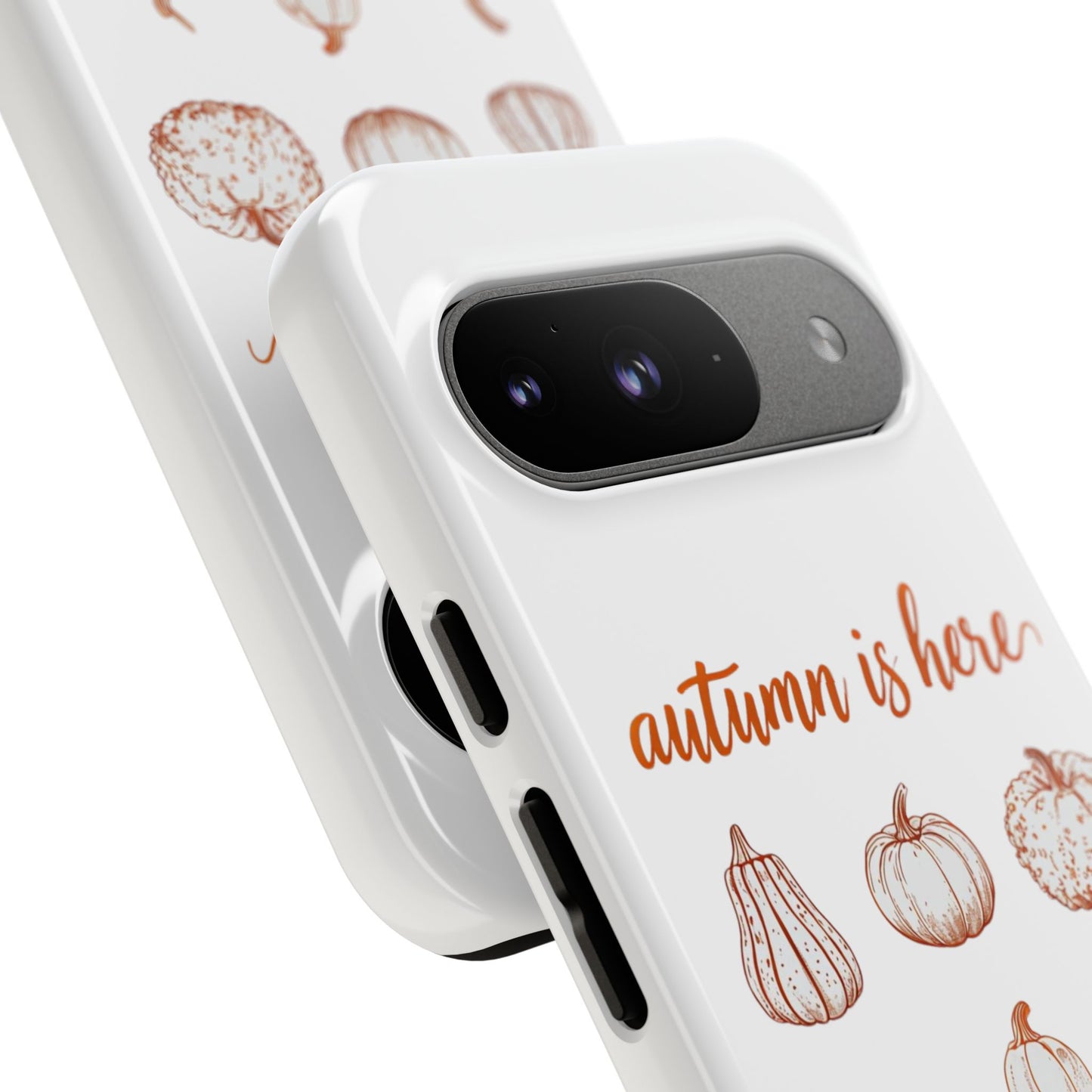 Autumn is Here Pumpkin Phone Case, Fall Pumpkin Illustration Phone Cover, Seasonal Autumn Phone Accessory