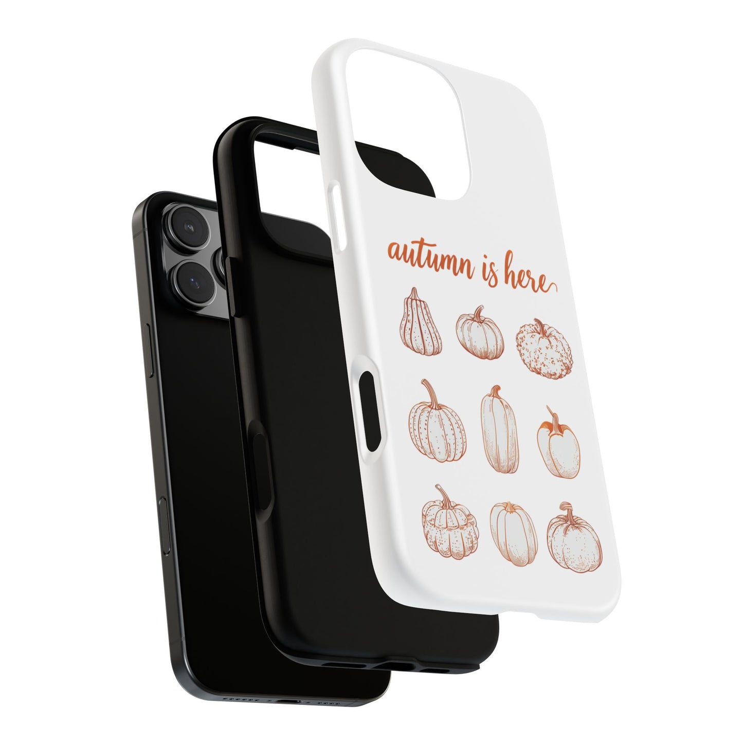 Autumn is Here Pumpkin Phone Case, Fall Pumpkin Illustration Phone Cover, Seasonal Autumn Phone Accessory