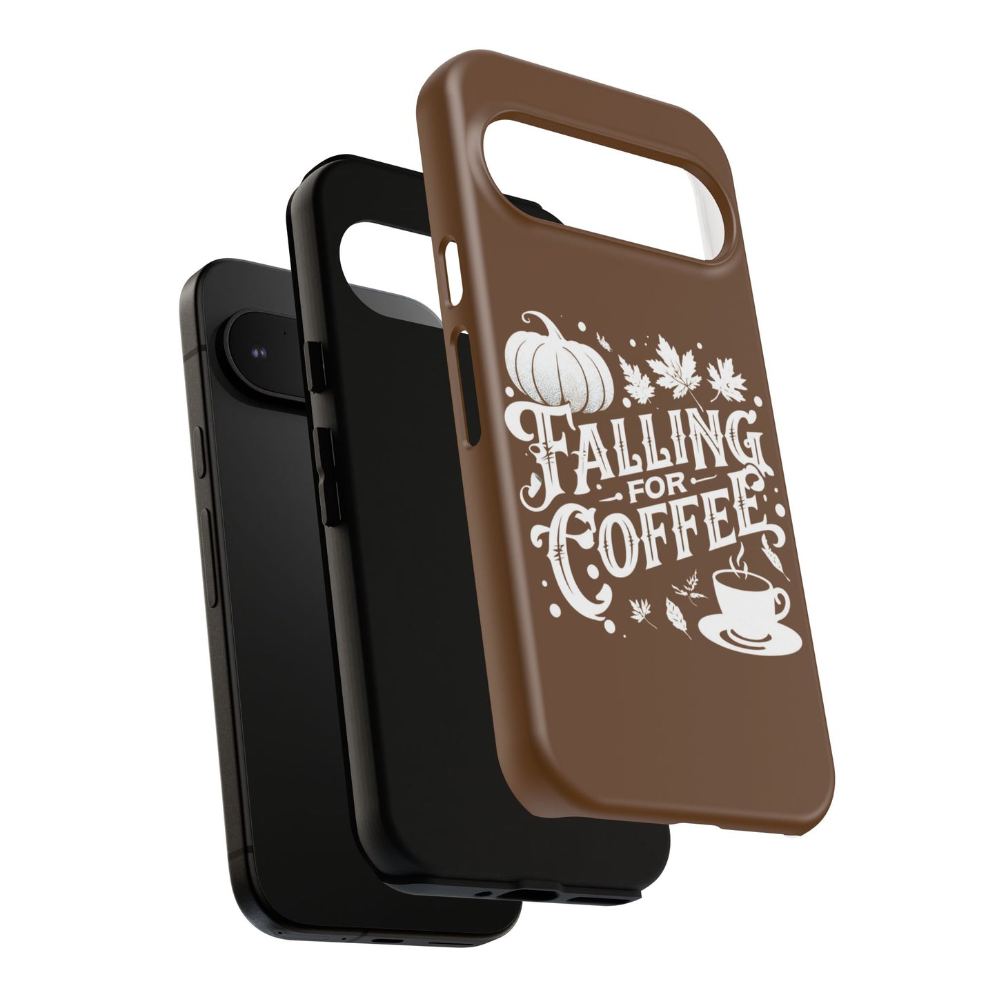 Falling for Coffee Phone Case, Fall Pumpkin Coffee Lover Gift, Autumn Phone Cover, Cozy Coffee Vibes Case, Pumpkin Spice Season Accessory