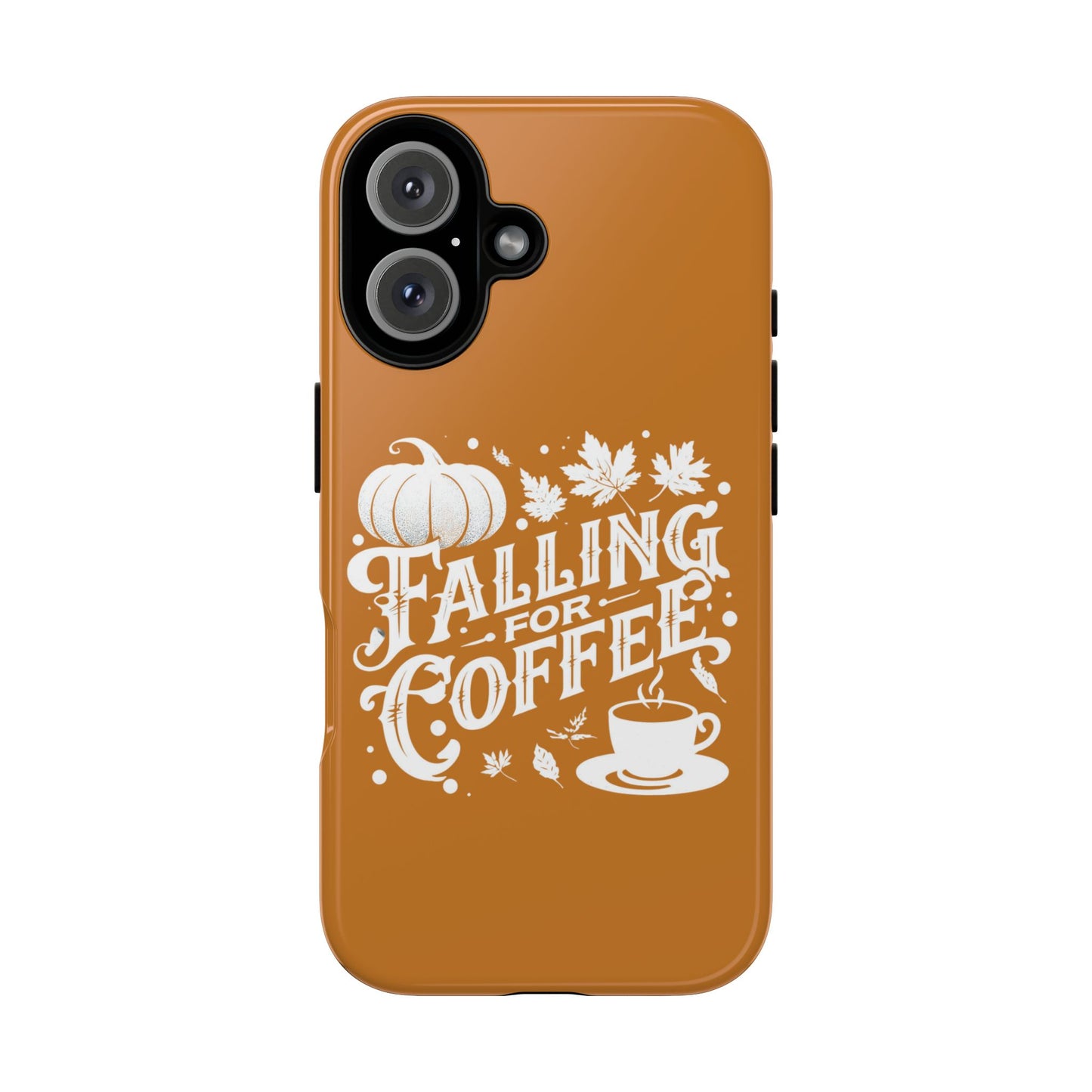 Falling for Coffee Phone Case, Fall Pumpkin Coffee Lover Gift, Autumn Phone Cover, Cozy Coffee Vibes Case, Pumpkin Spice Season Accessory