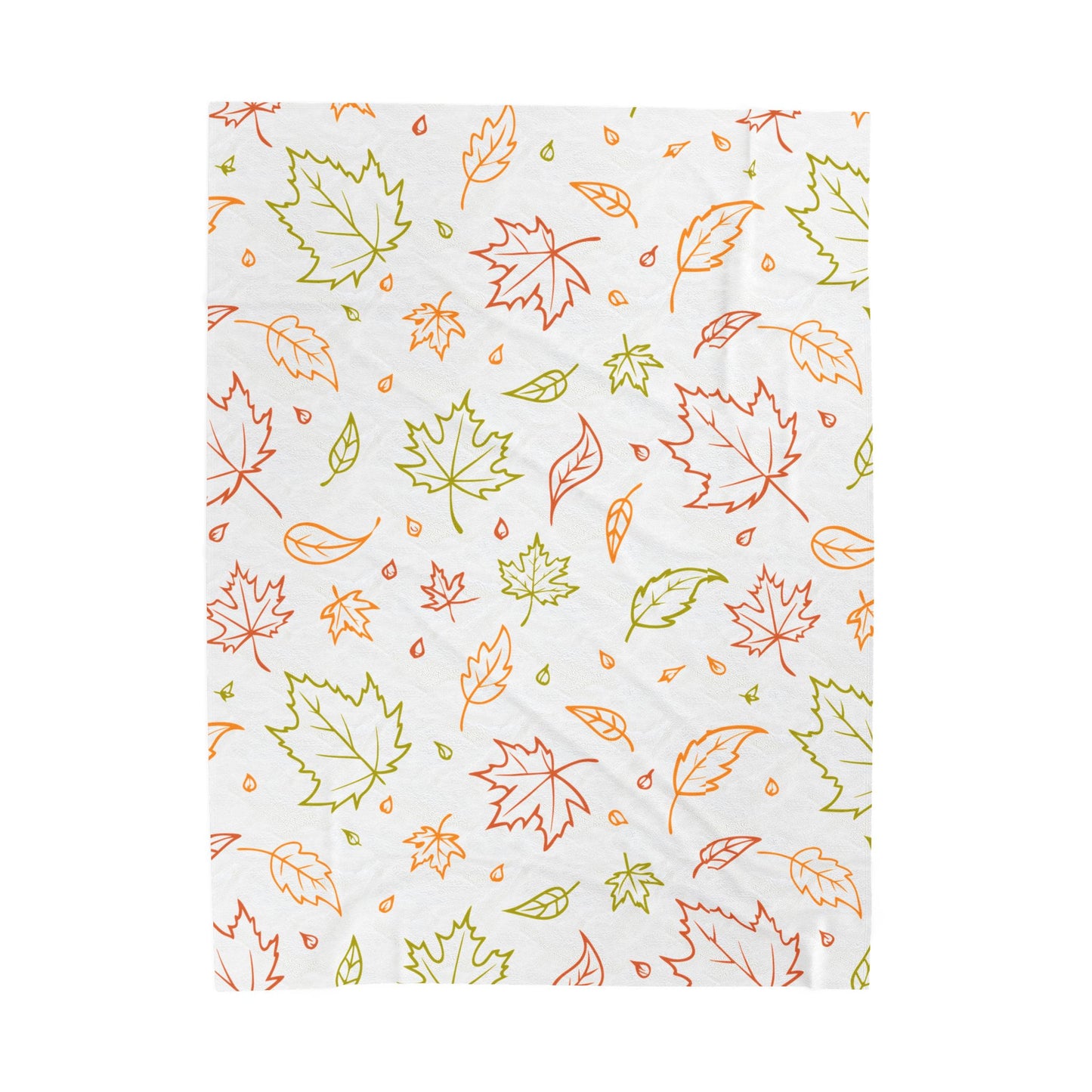 Fall Leaf Plush Blanket, Autumn Throw Blanket, Velveteen Cozy Blanket, Soft Fall Decor, Leaf Pattern Couch Blanket, 3 Sizes Available