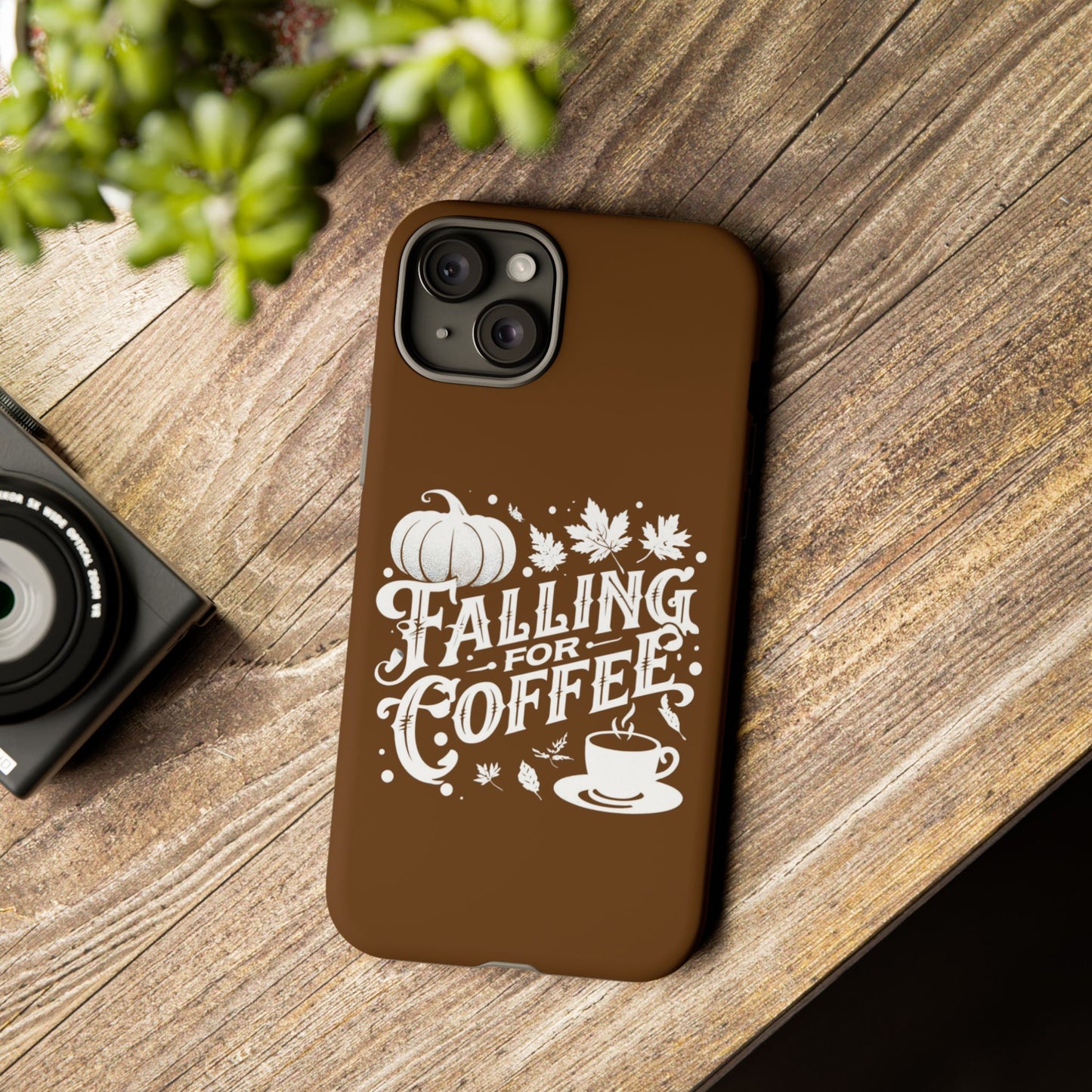 Falling for Coffee Phone Case, Fall Pumpkin Coffee Lover Gift, Autumn Phone Cover, Cozy Coffee Vibes Case, Pumpkin Spice Season Accessory