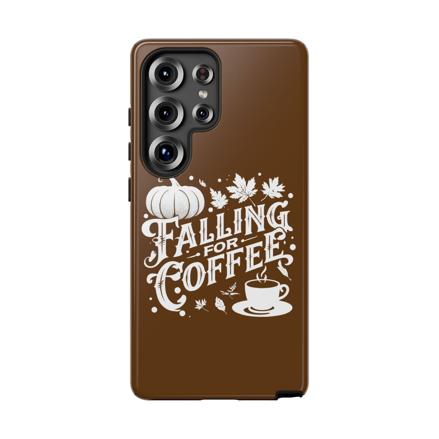 Falling for Coffee Phone Case, Fall Pumpkin Coffee Lover Gift, Autumn Phone Cover, Cozy Coffee Vibes Case, Pumpkin Spice Season Accessory
