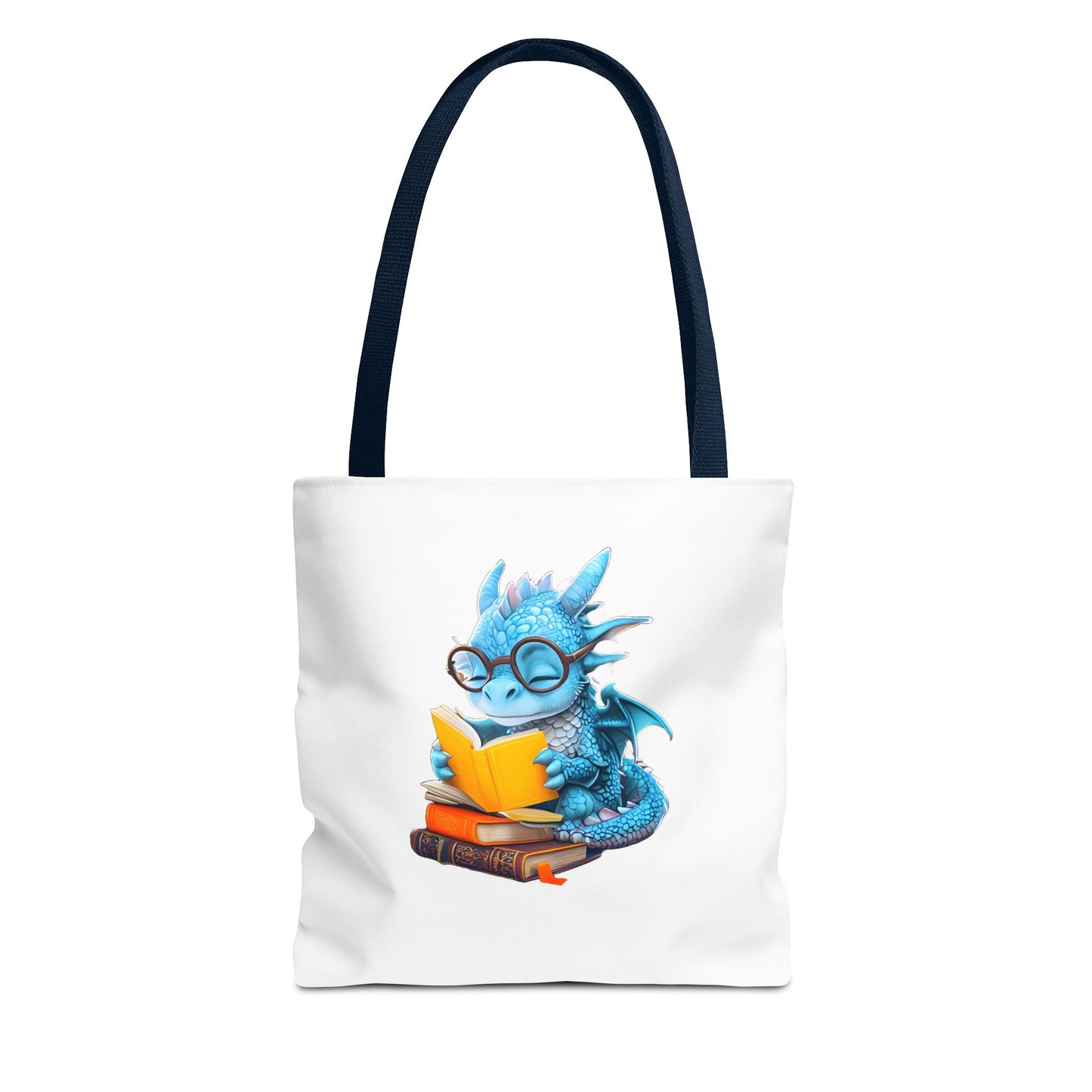 Cute Dragon Reading Tote Bag, Book Lover Gift, Fantasy Art Tote, Dragon Enthusiast, Whimsical Bag for Everyday Use