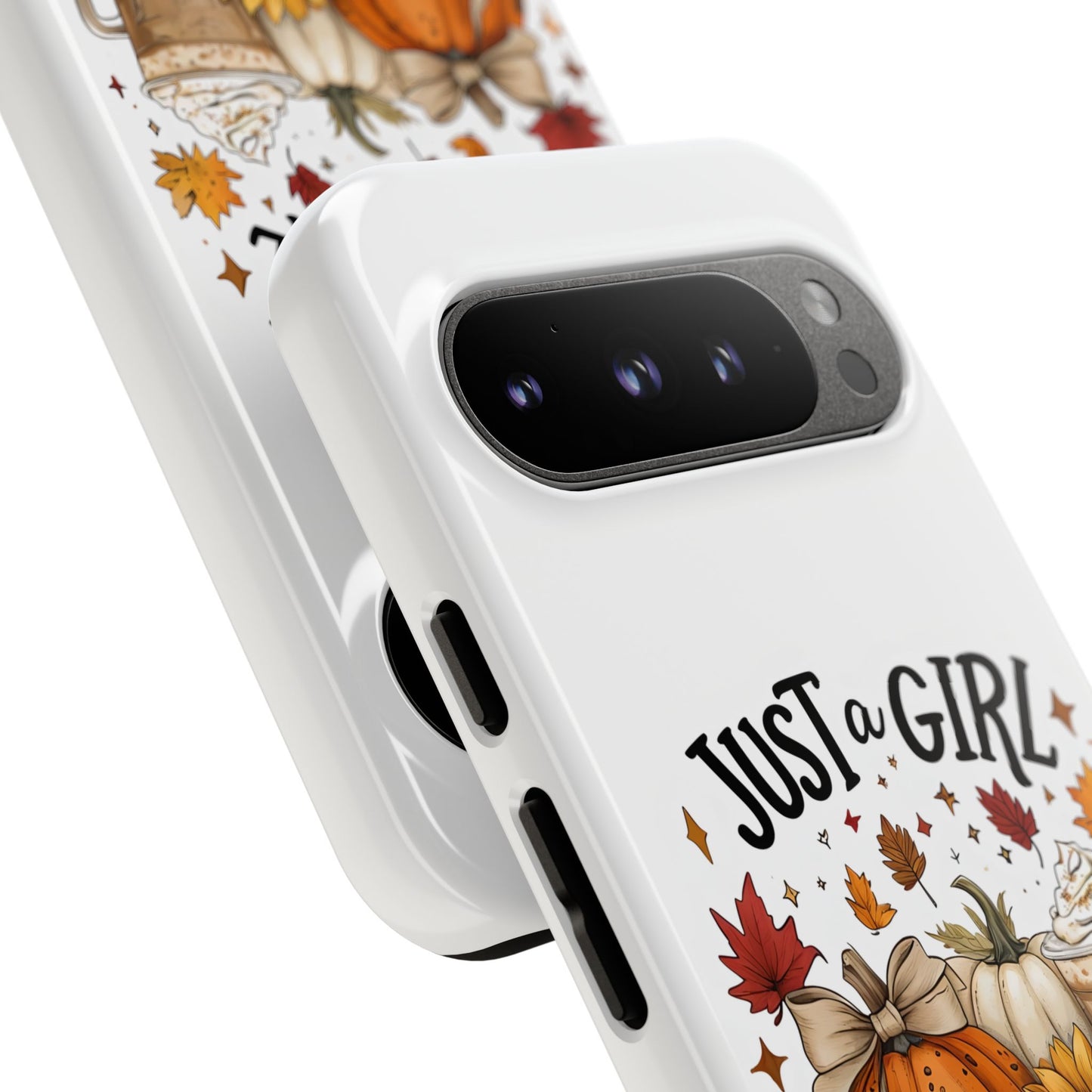 Just a Girl Who Loves Fall Phone Case, Autumn Aesthetic iPhone Cover, Pumpkin Spice Latte Case, Cute Fall Gift