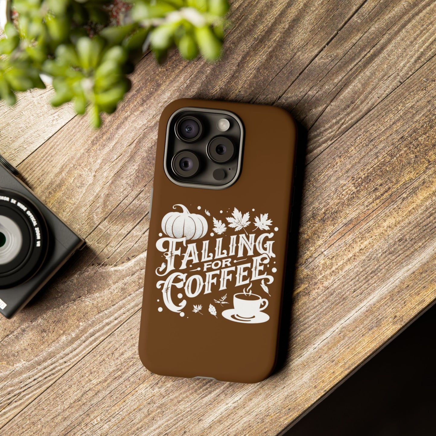 Falling for Coffee Phone Case, Fall Pumpkin Coffee Lover Gift, Autumn Phone Cover, Cozy Coffee Vibes Case, Pumpkin Spice Season Accessory