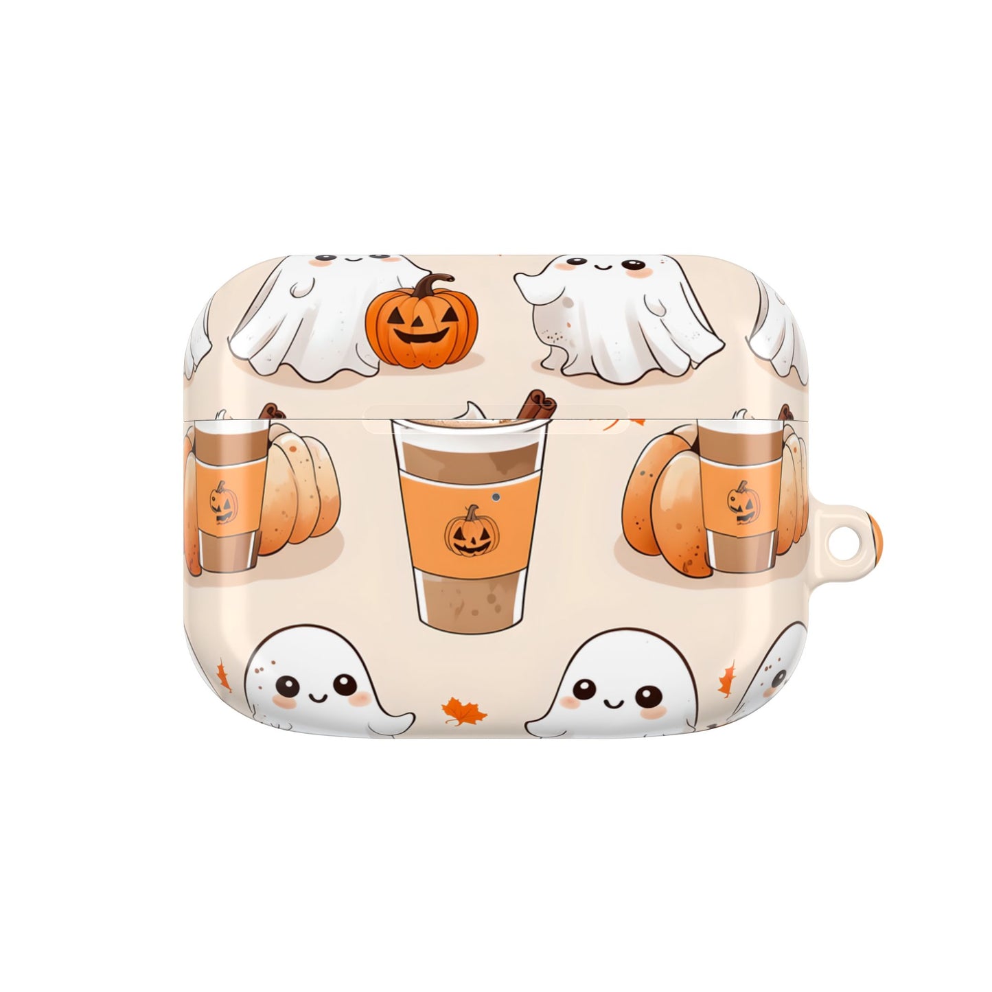 Fall Ghost Coffee AirPods Case, Cute Halloween AirPods Case, Pumpkin Coffee AirPods Cover, Autumn Ghost AirPods Case