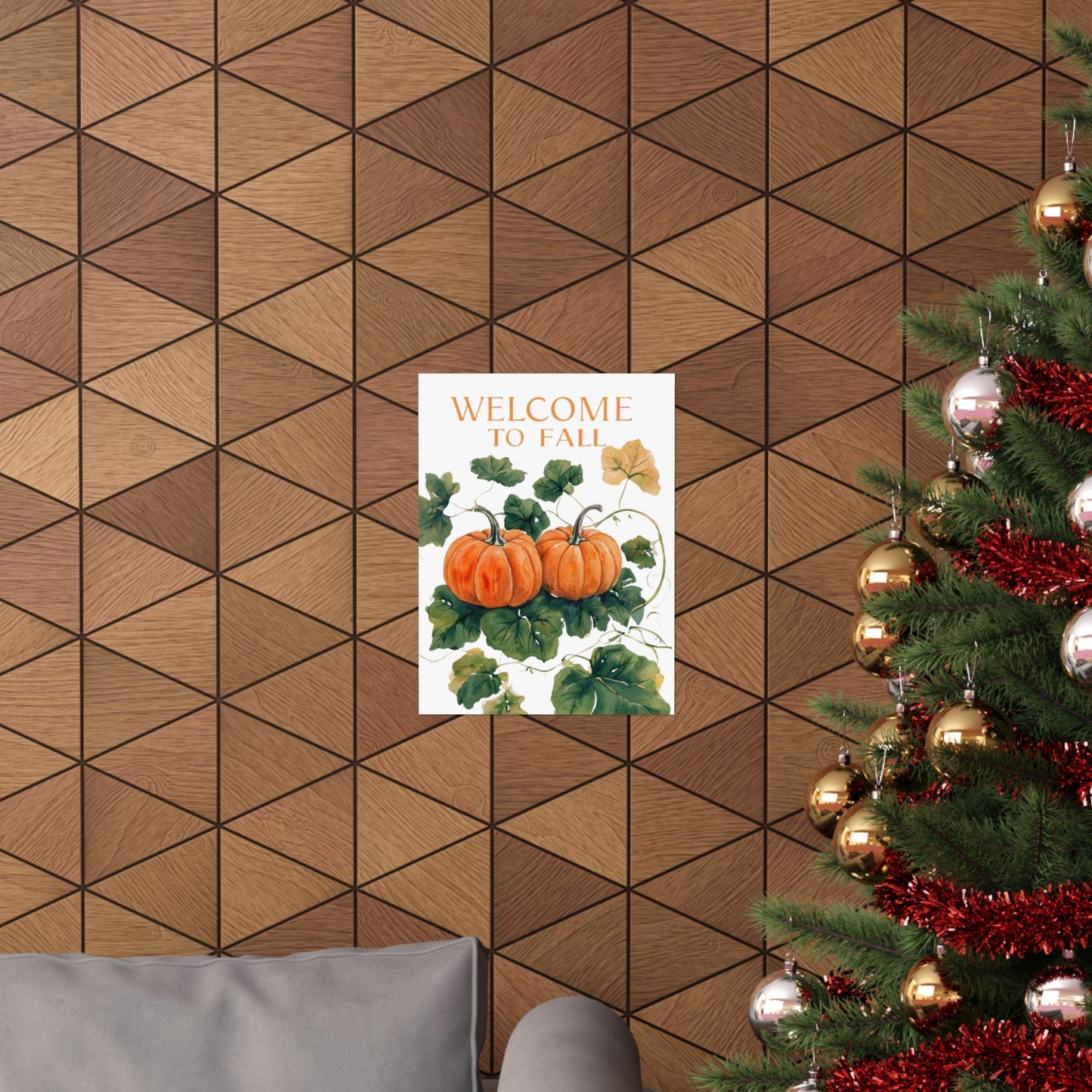 Welcome To Fall Pumpkin Poster, Autumn Wall Art Print, Rustic Pumpkin Home Decor, Fall Seasonal Art, Cozy Harvest Wall Print