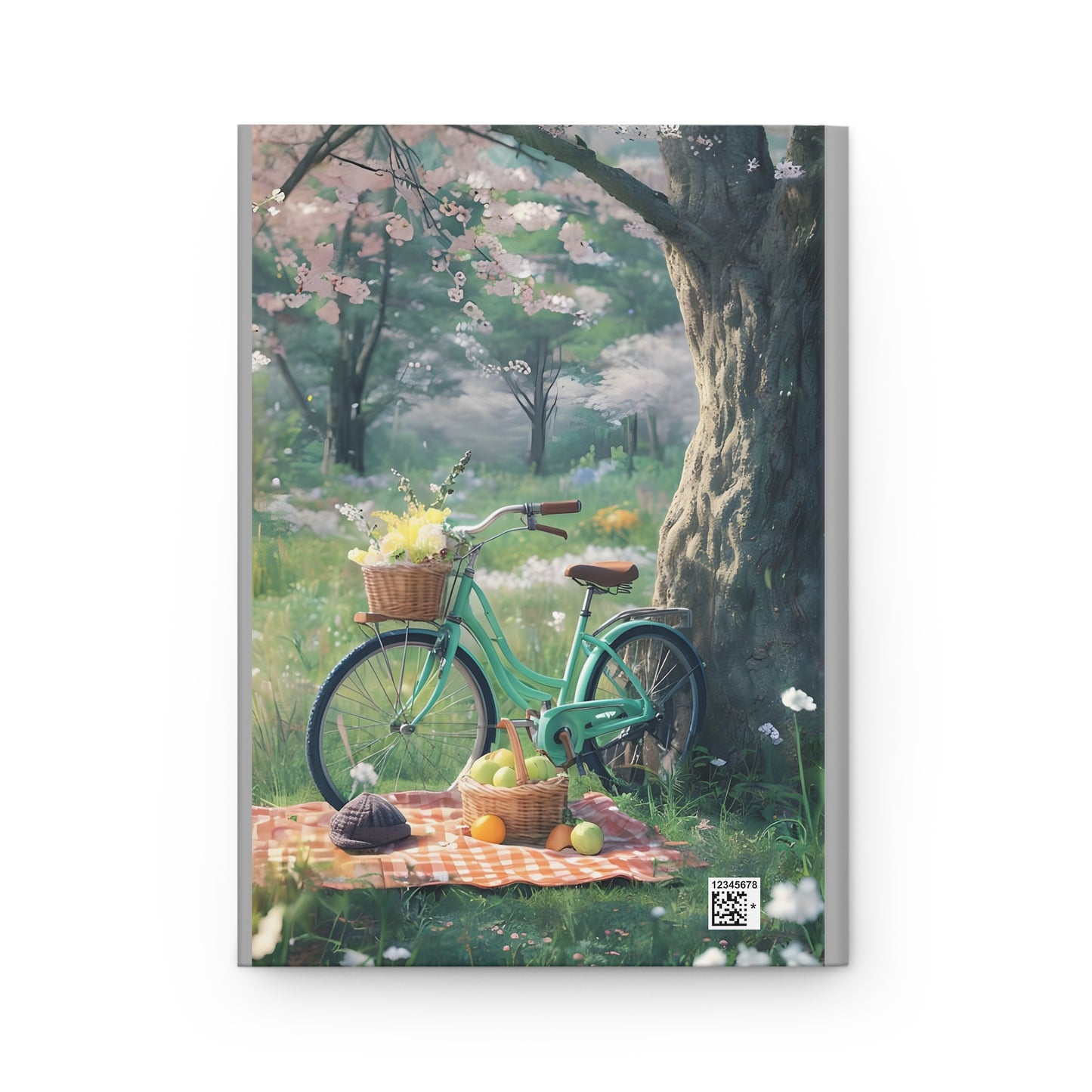 Rustic Floral Picnic Hardcover Journal, Nature Lover's Notebook, Gift for Writers, Eco-Friendly Diary, Blooming Spring Vibes