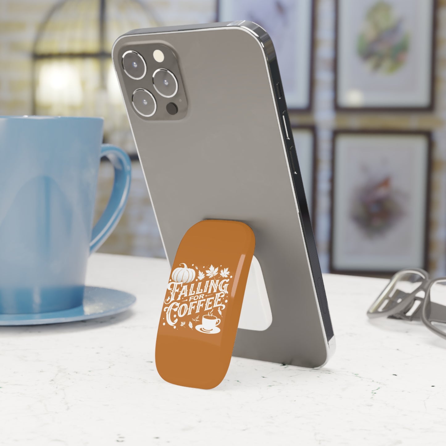 Falling for Coffee Phone Grip – Cozy Autumn Coffee Lover Accessory